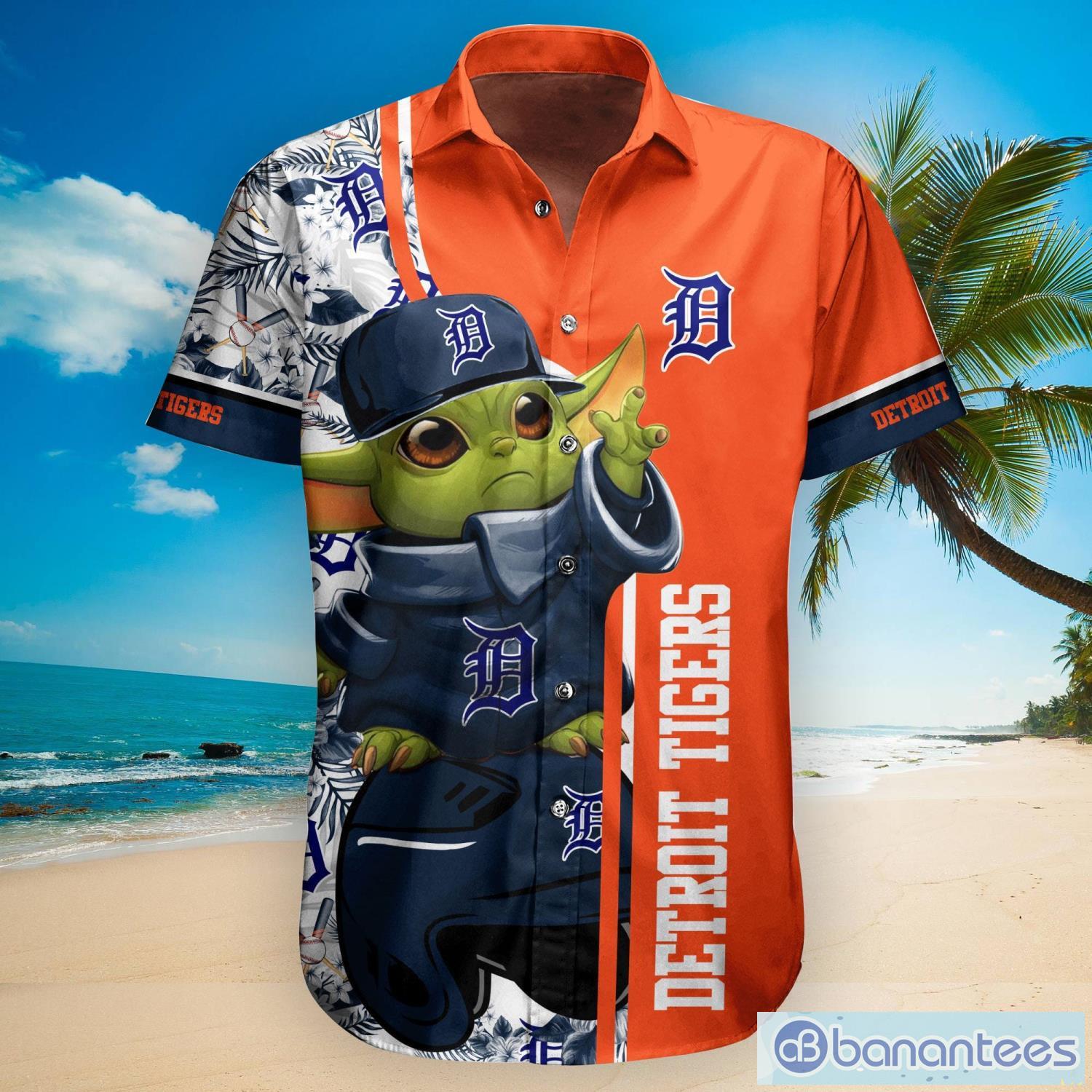 Detroit Tigers Baby Yoda Lover Tropical Style Hawaiian Shirt And Shorts -  Banantees