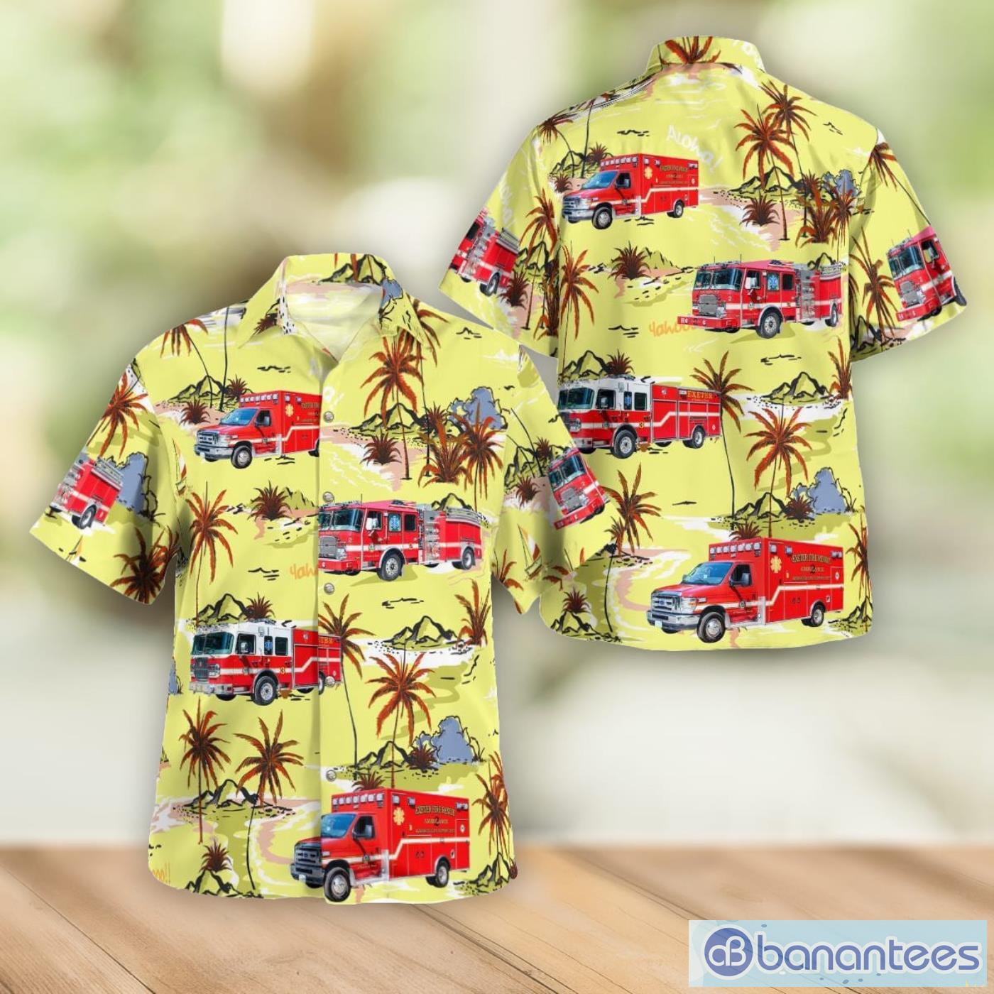 Exeter New Hampshire Exeter Fire Department Headquarters Station Men And Women Summer Gift Hawaiian Shirt Product Photo 1