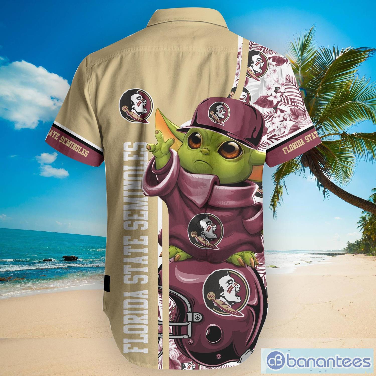 Florida State Seminoles NCAA Baby Yoda Tiki Flower Hawaiian Shirt -  Freedomdesign