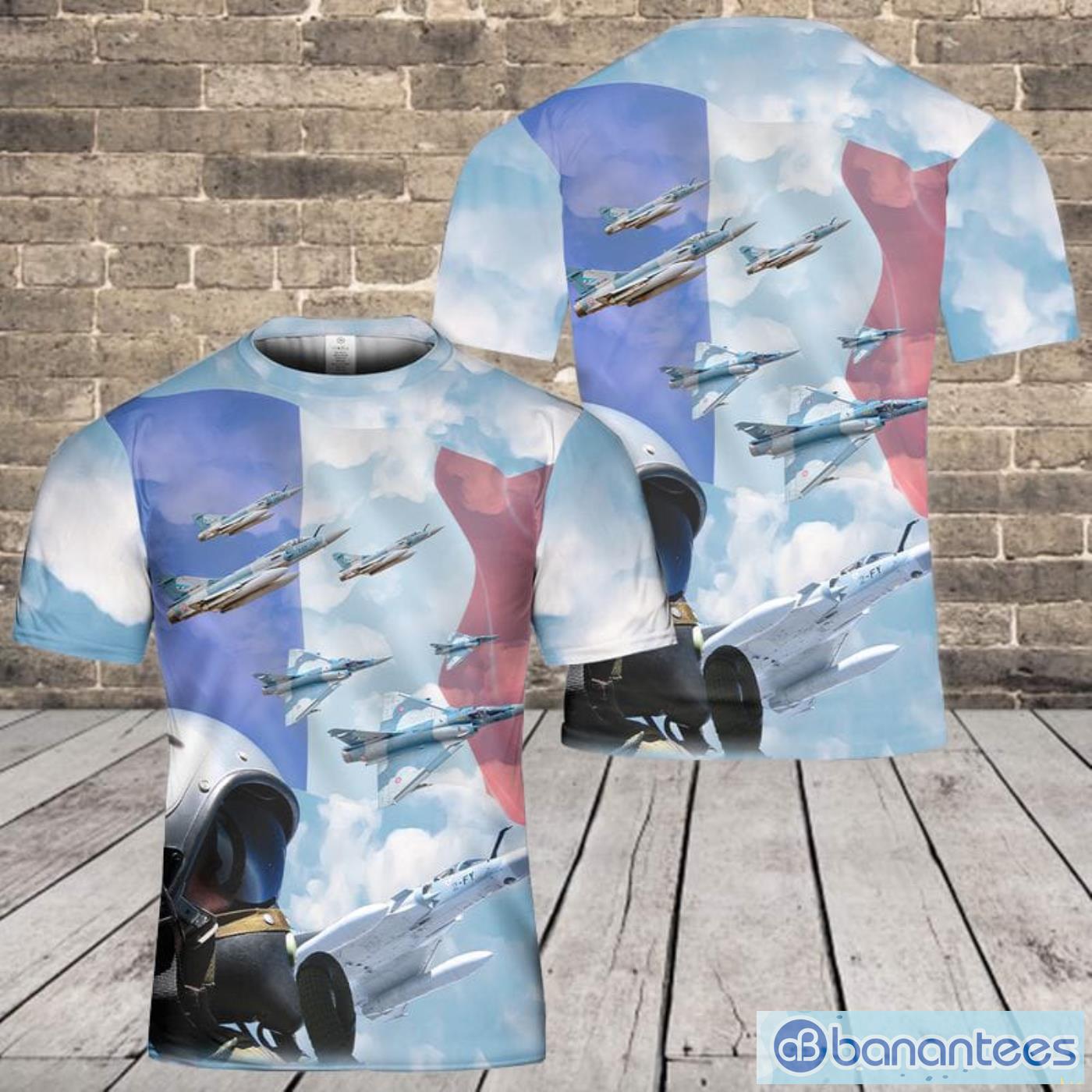 French Air And Space Force Dassault Mirage 2000-5F Pilot All Print 3D T-Shirt Product Photo 1