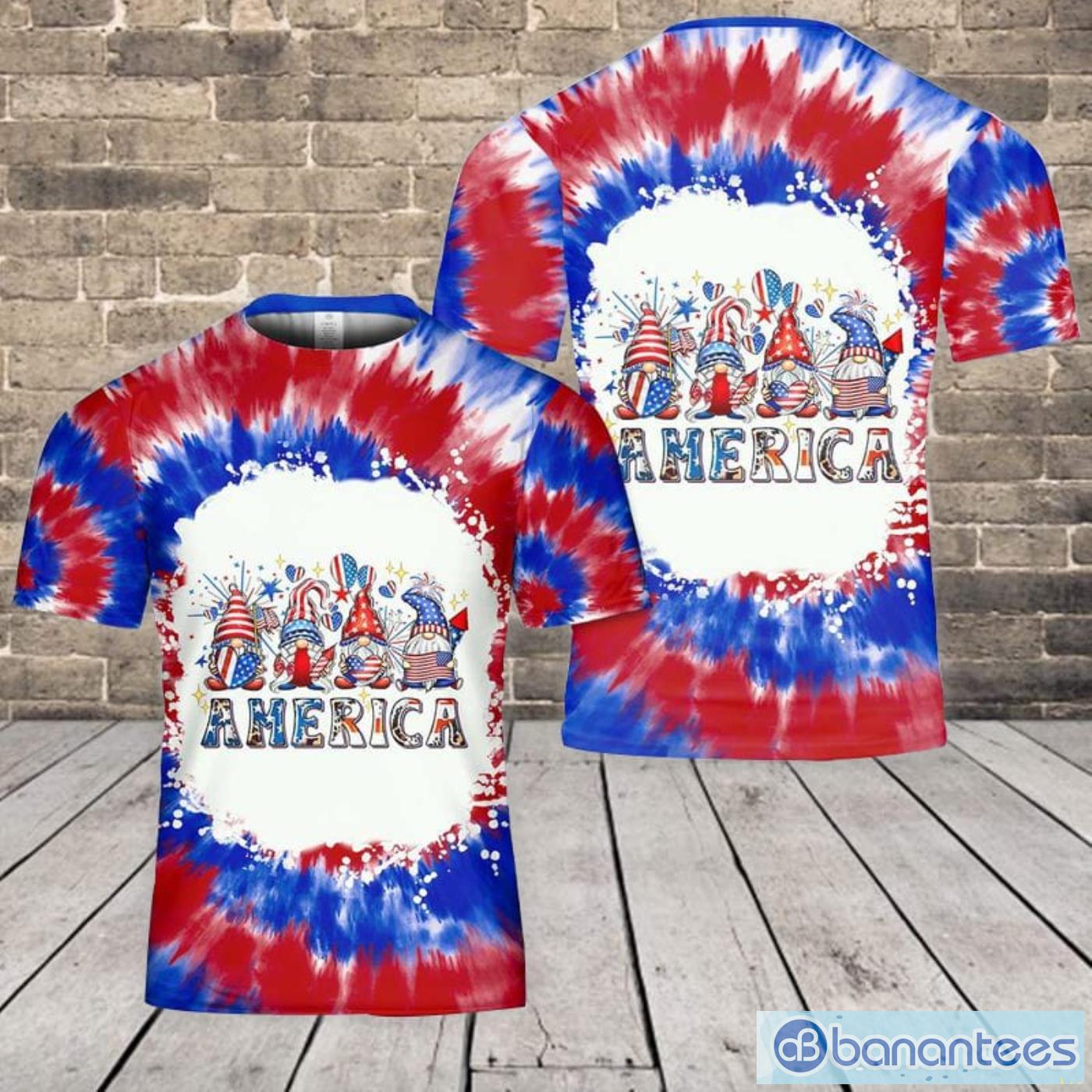 Gnome Independence Day, 4th Of July All Print 3D T-Shirt Product Photo 1
