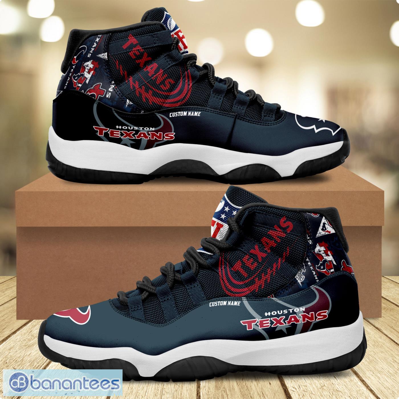Houston Texans Custom Name Air Jordan 11 Sneaker Shoes For Sport Fans -  Banantees