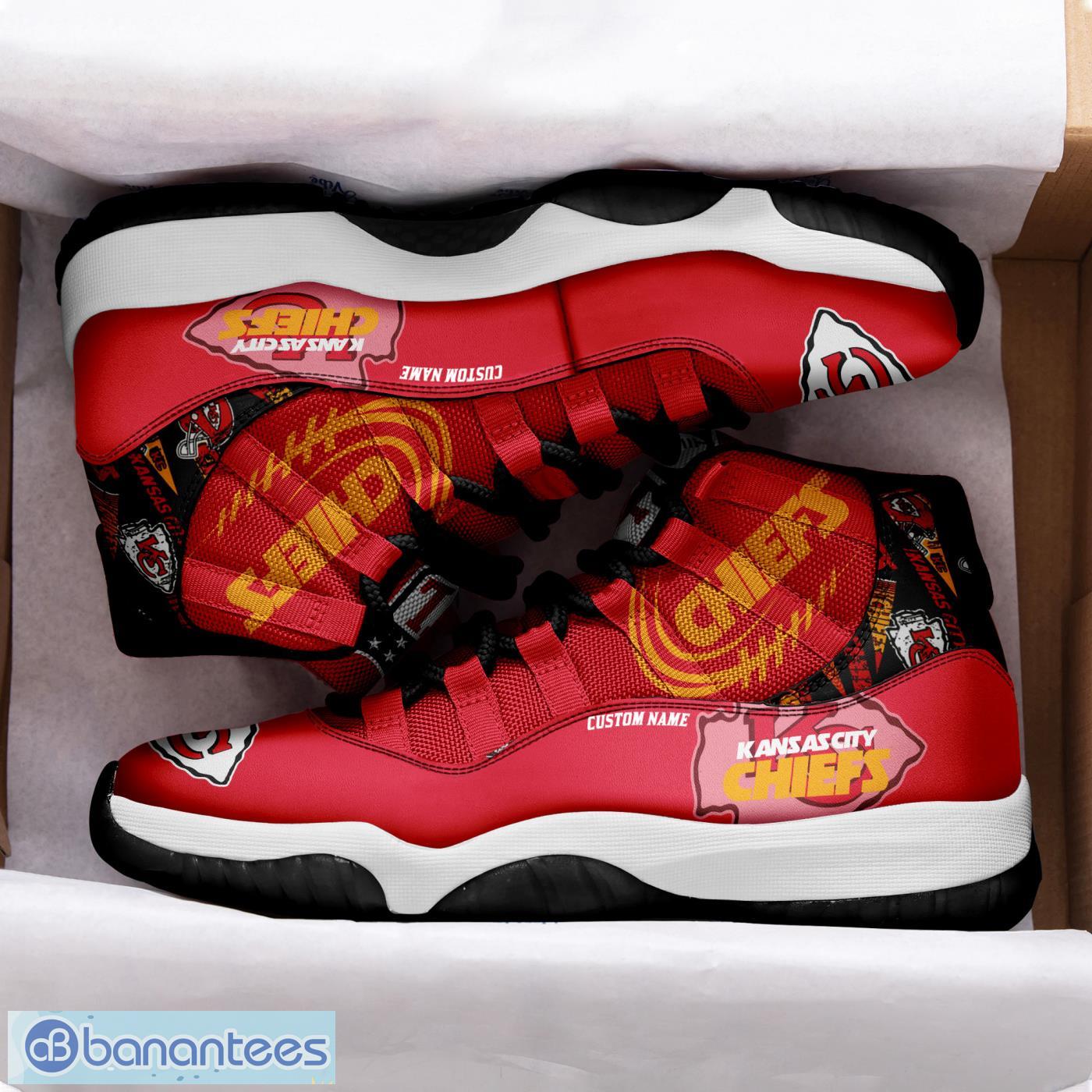 Kansas City Chiefs NFL Custom Name Air Jordan 11 Sneakers Shoes For Fans