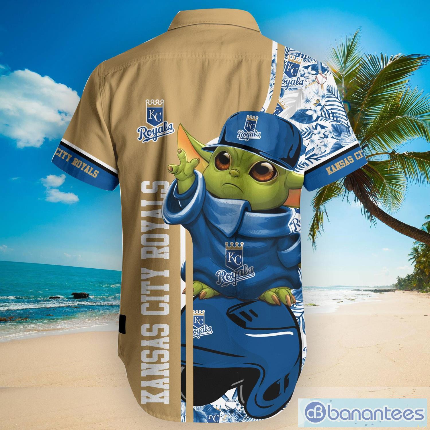 Kansas City Royals Baby Yoda Lover Tropical Style Hawaiian Shirt And Shorts  - Banantees
