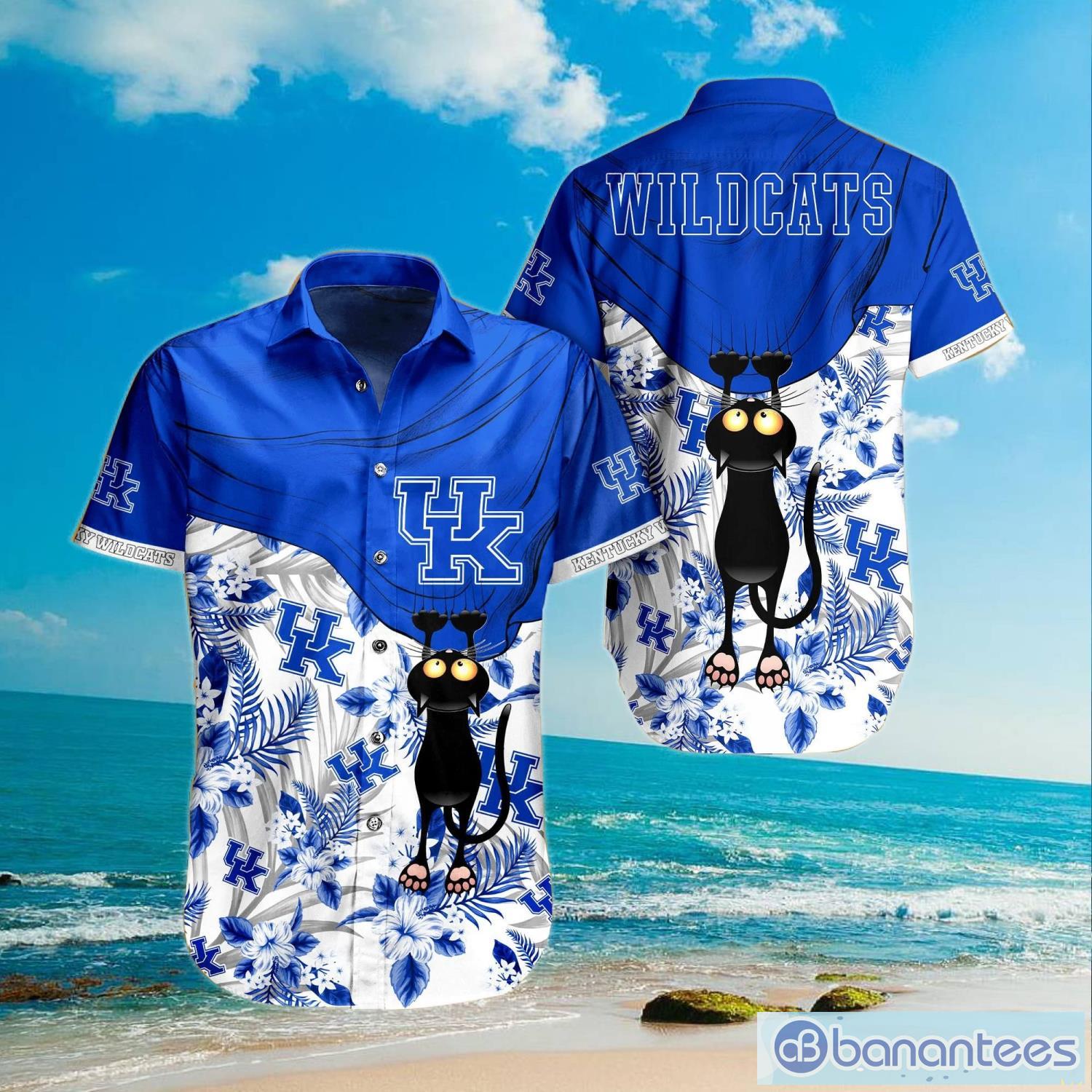 Kentucky Wildcats Cute Black Cat Hawaiian Shirt And Shorts Funny Summer  Gift - Banantees