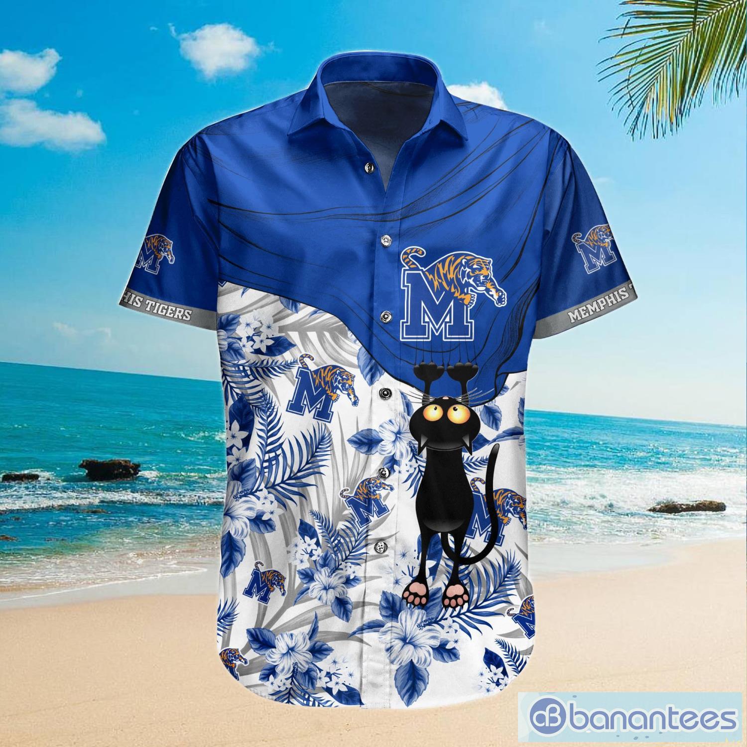 Memphis Tigers Cute Black Cat Hawaiian Shirt And Shorts Funny Summer Gift -  Banantees
