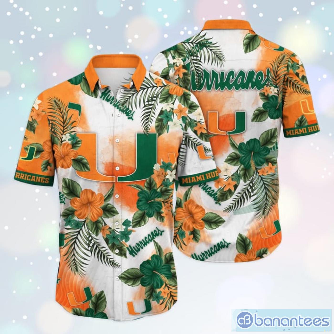 Miami Hurricanes Coconut Pattern 3D T-Shirt For Fans - Banantees