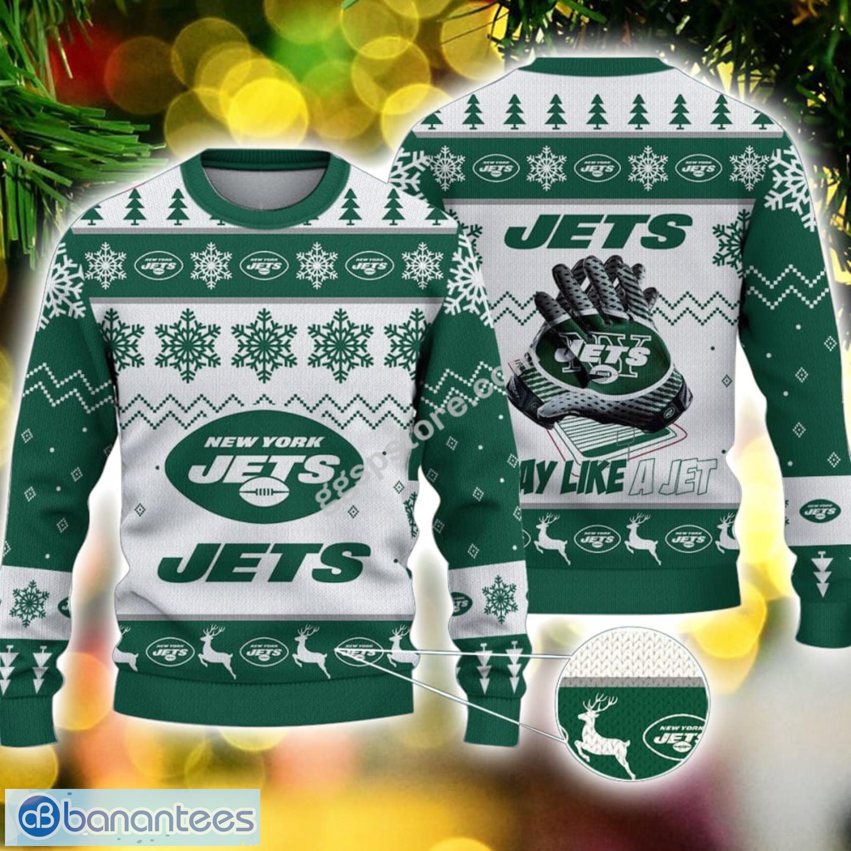 New York Jets Dab Santa Ugly Christmas Sweater - Banantees