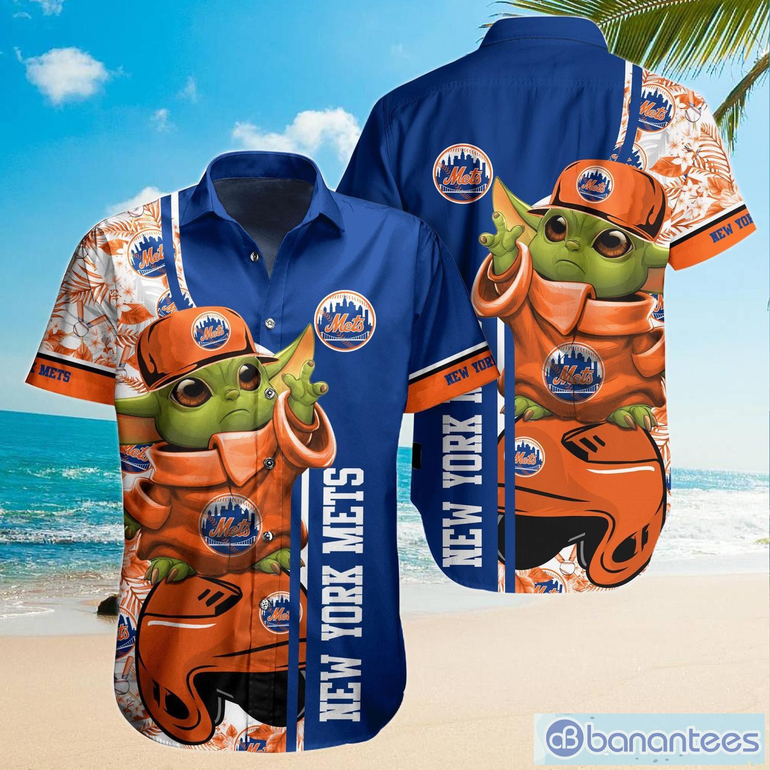 New York Mets Baby Yoda Lover Tropical Style Hawaiian Shirt And