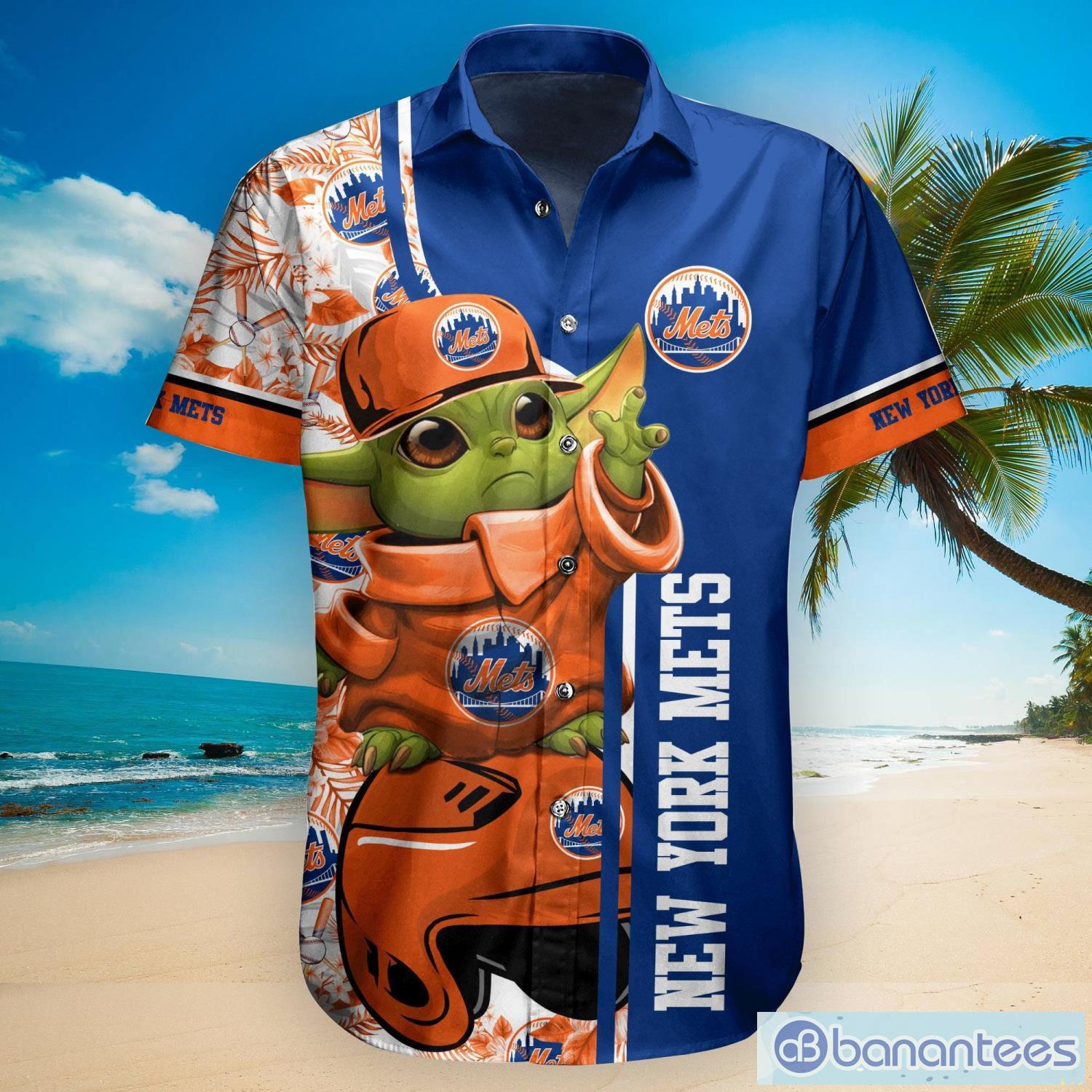 New York Mets Baby Yoda Lover Tropical Style Hawaiian Shirt And Shorts -  Banantees
