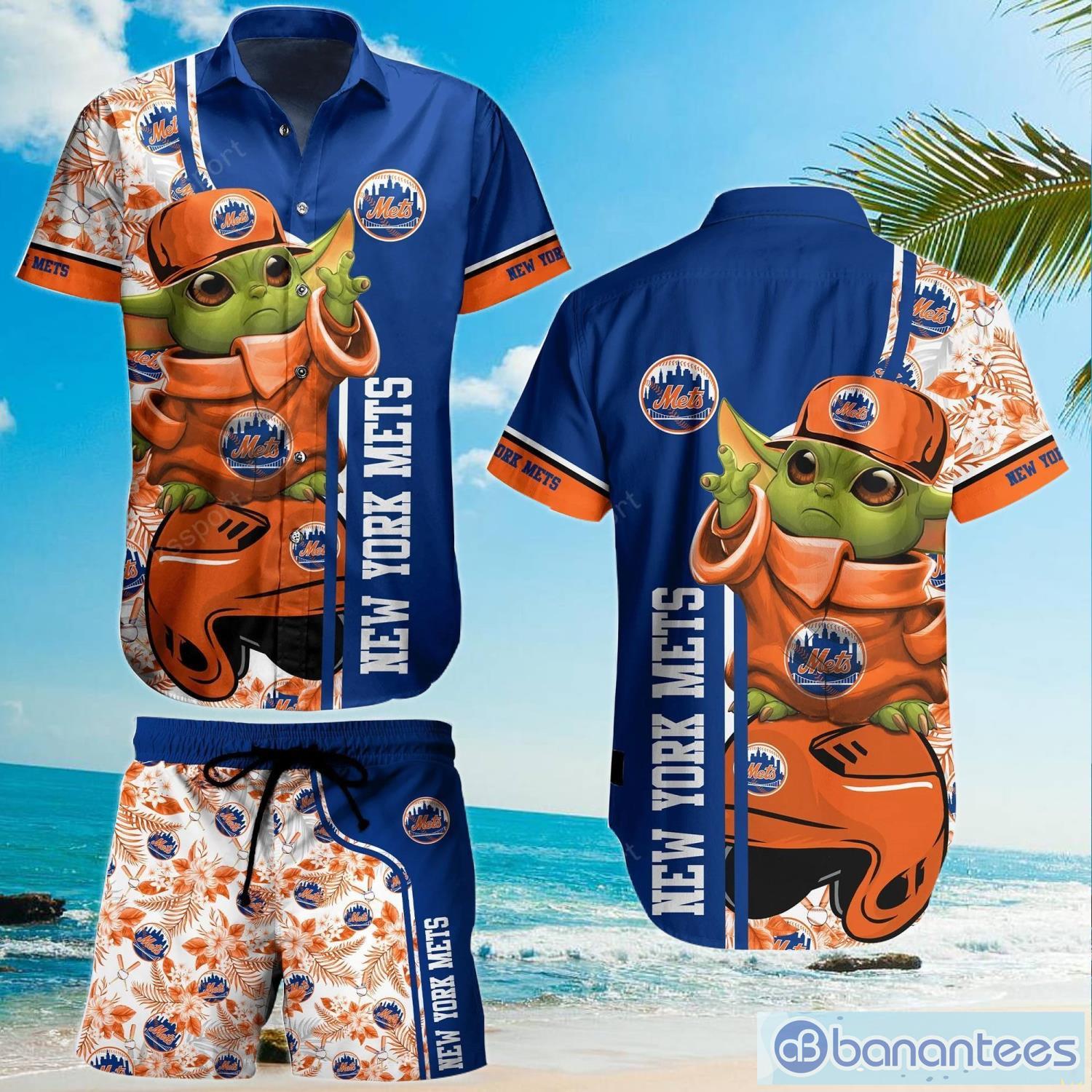 New York Mets Baby Yoda Lover Tropical Style Hawaiian Shirt And Shorts -  Banantees