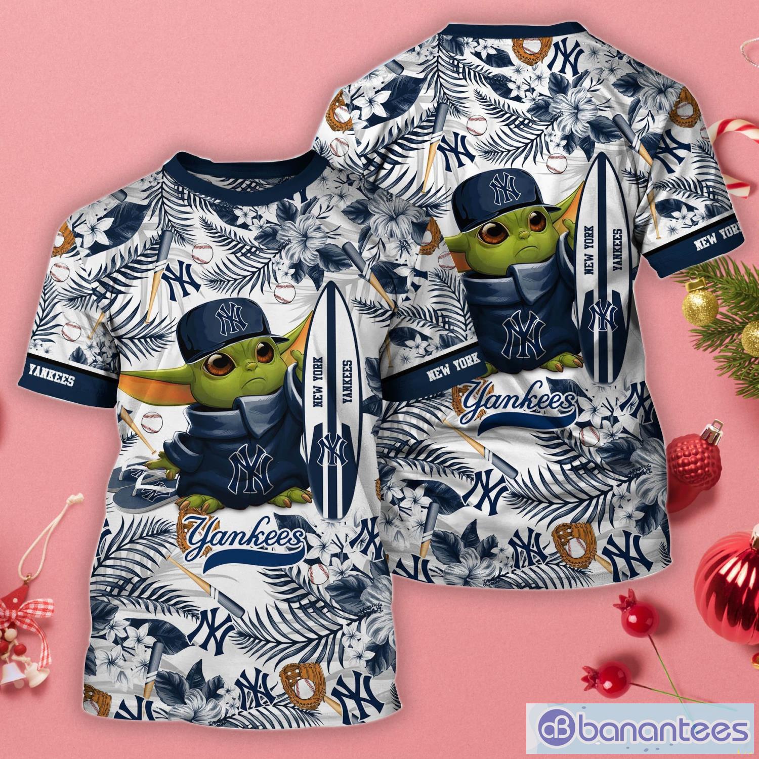 NewYork Yankees Baby Yoda Lover 3D T-Shirt For Fans - Banantees