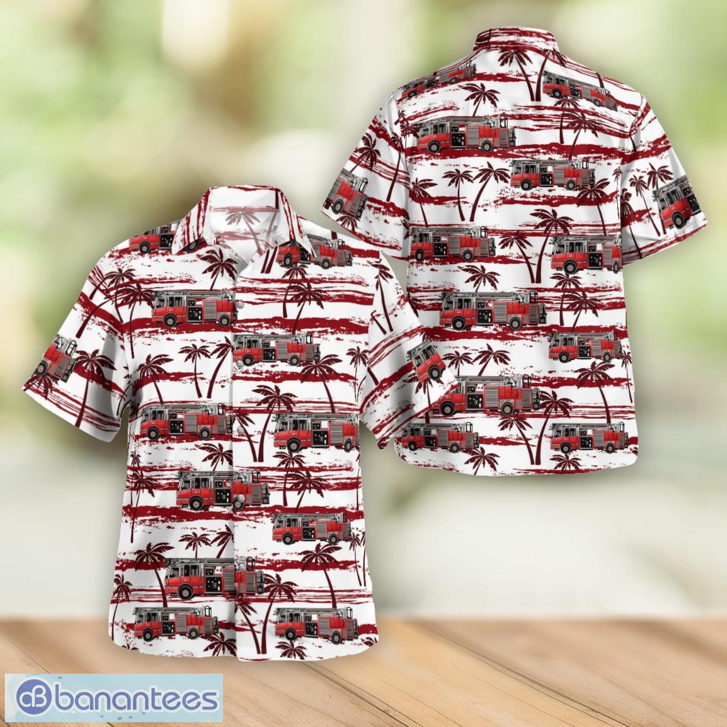 Request New Shirt Fire truck Beach Gift Aloha Hawaiian Shirt Product Photo 1