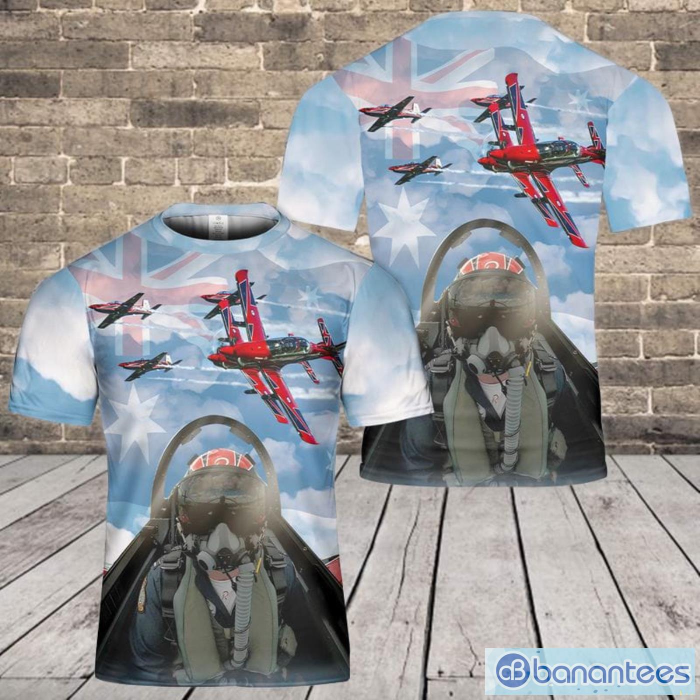 Royal Australian Air Force Roulettes Aerobatic Display Team All Print 3D T-Shirt Product Photo 1