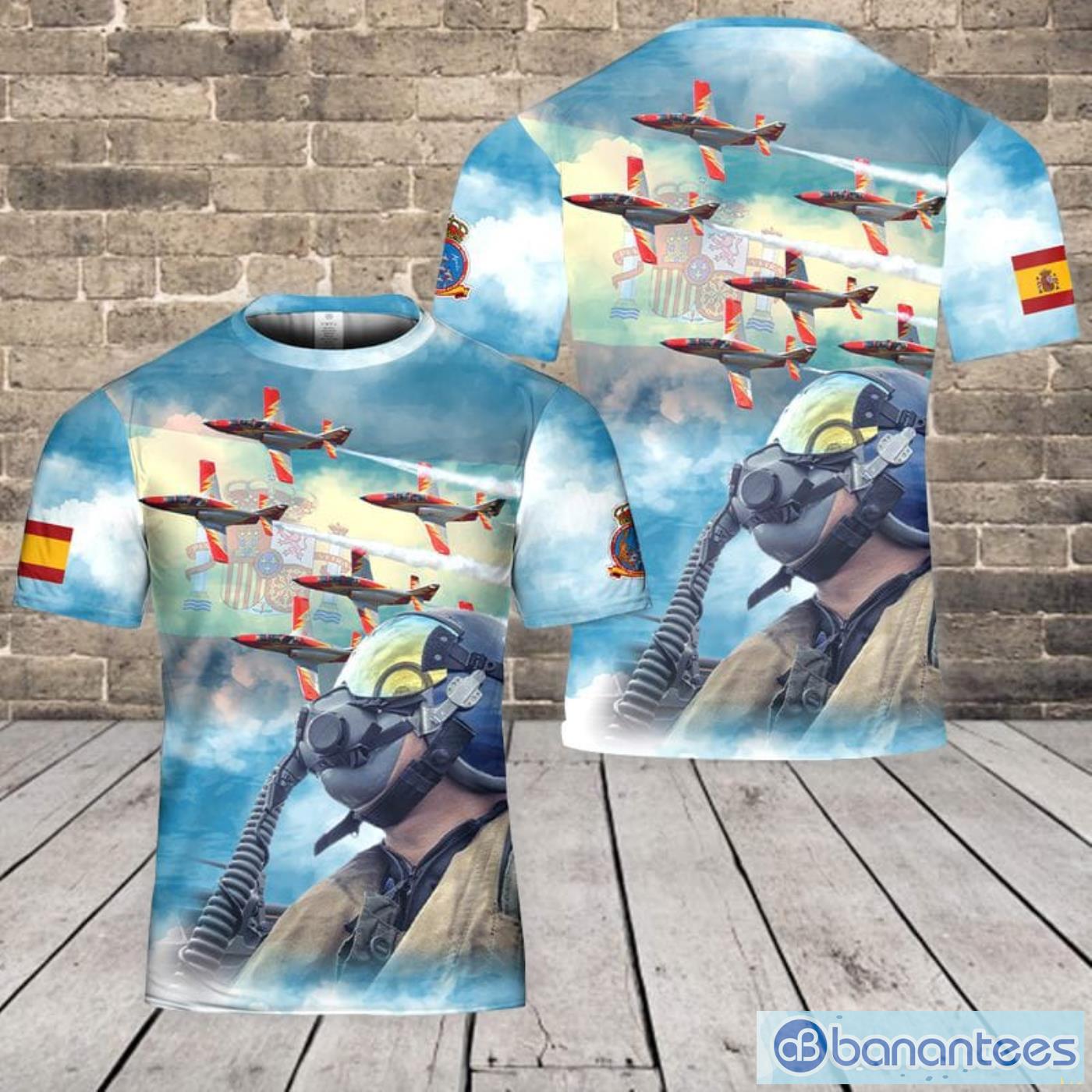 Spanish Air And Space Force Patrulla Águila (Eagle Patrol) Aerobatic Demonstration Team All Print 3D T-Shirt Product Photo 1