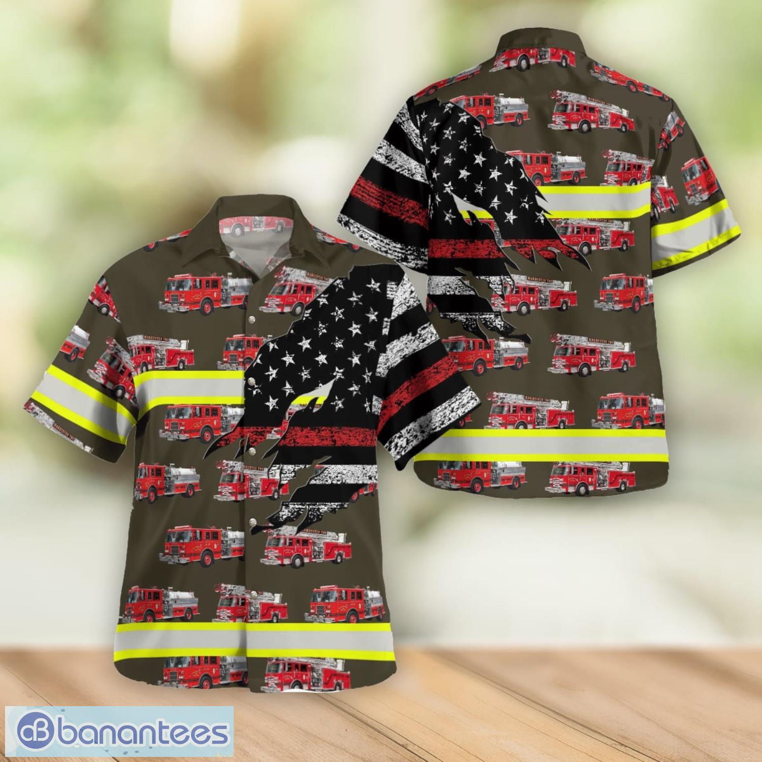 Stockholm New Jersey Hardyston Township Fire Department Beach Gift Aloha Hawaiian Shirt Product Photo 1