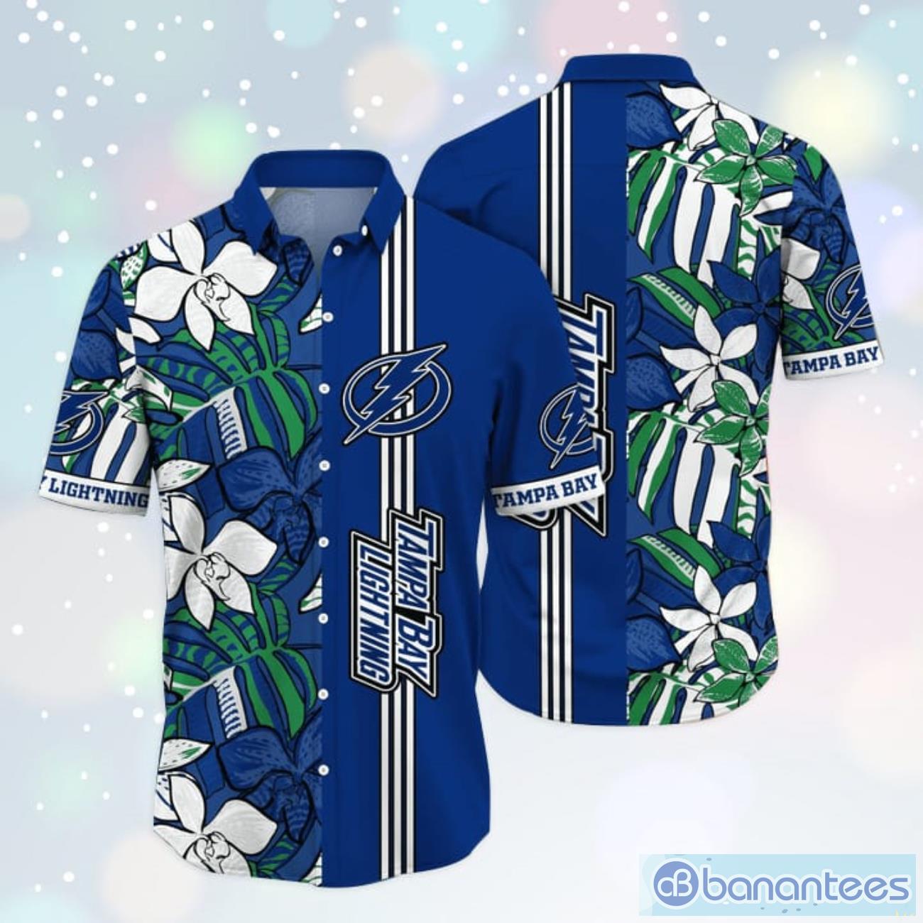 Tampa Bay Lightning Hawaiian Shirt Leaf Pattern Logo Tampa Bay