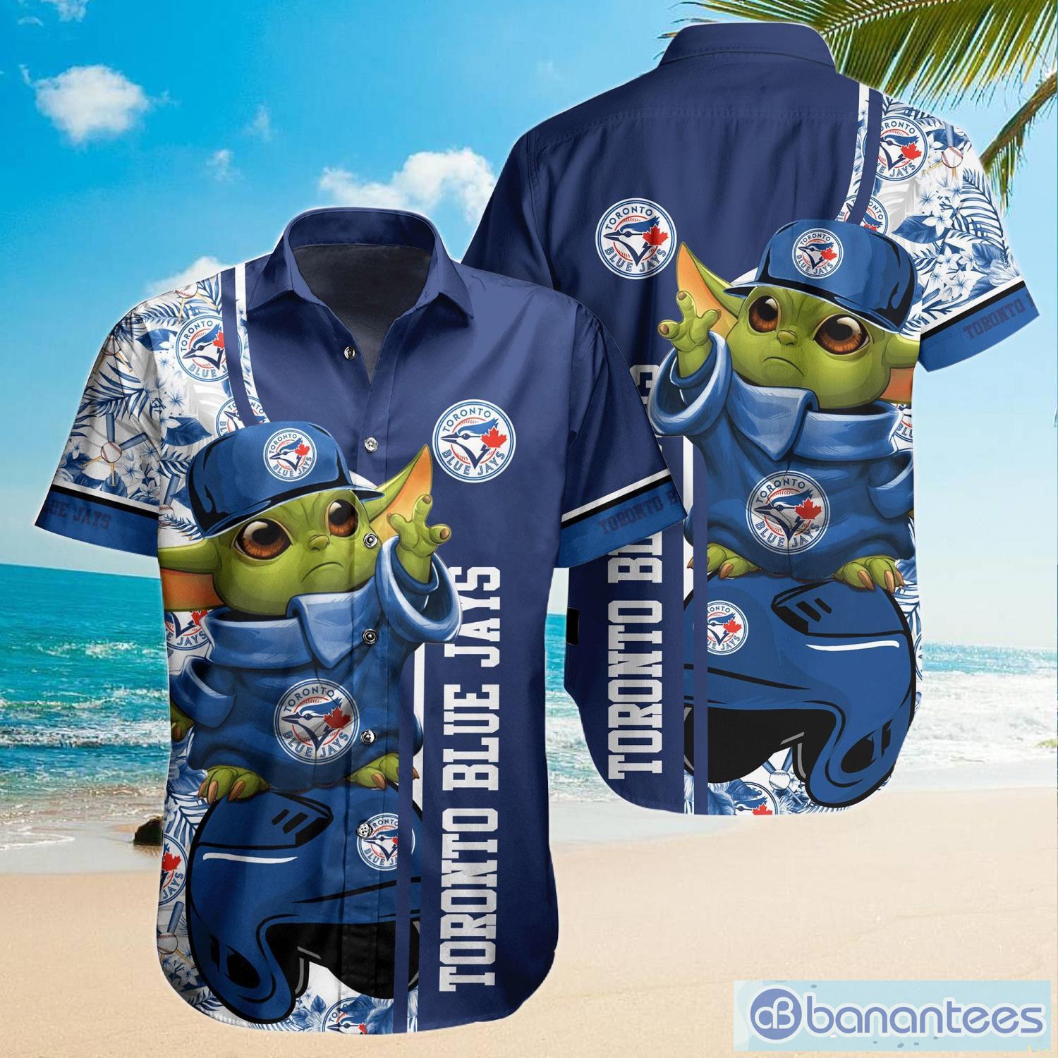 Toronto Blue Jays Baby Yoda Lover Tropical Style Hawaiian Shirt And Shorts  - Banantees