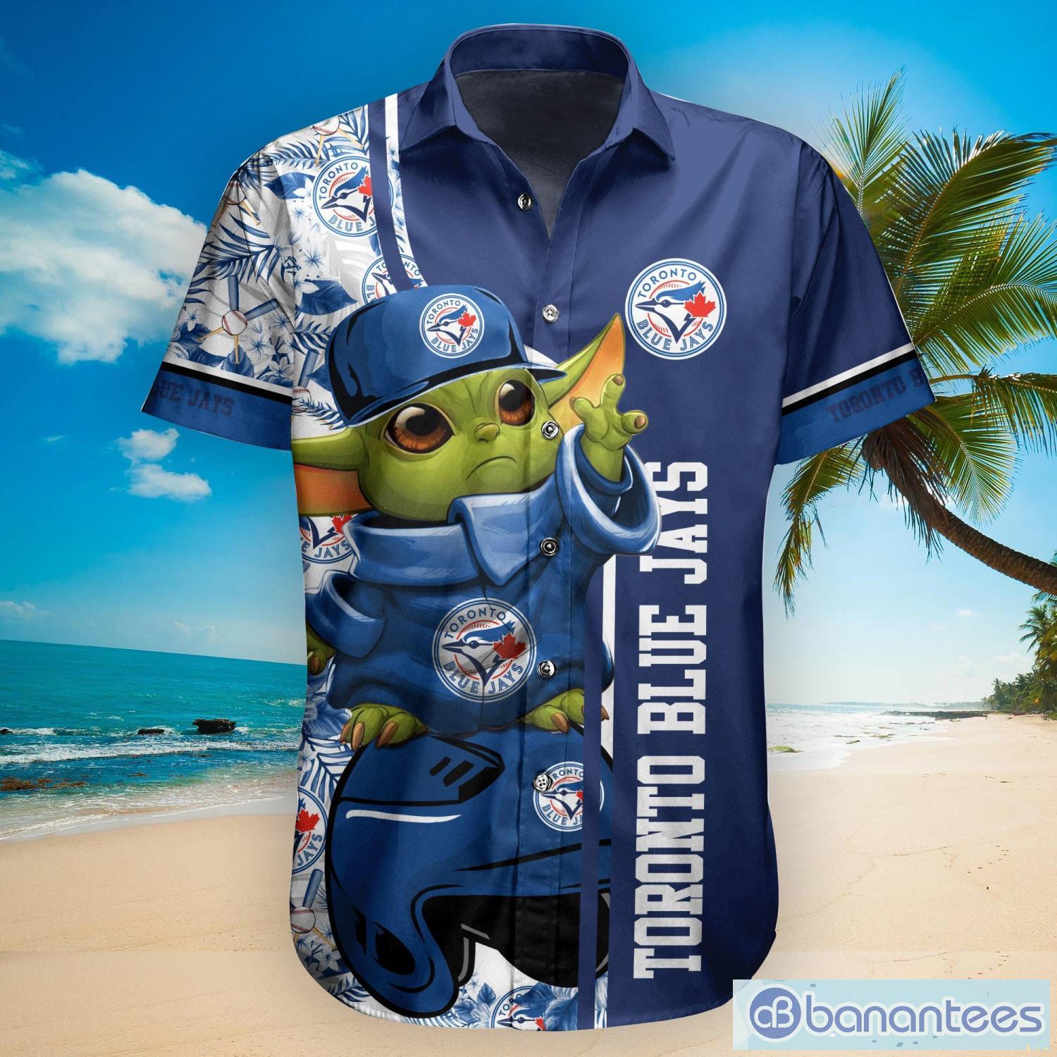 Toronto Blue Jays Baby Yoda Lover Tropical Style Hawaiian Shirt And Shorts  - Banantees