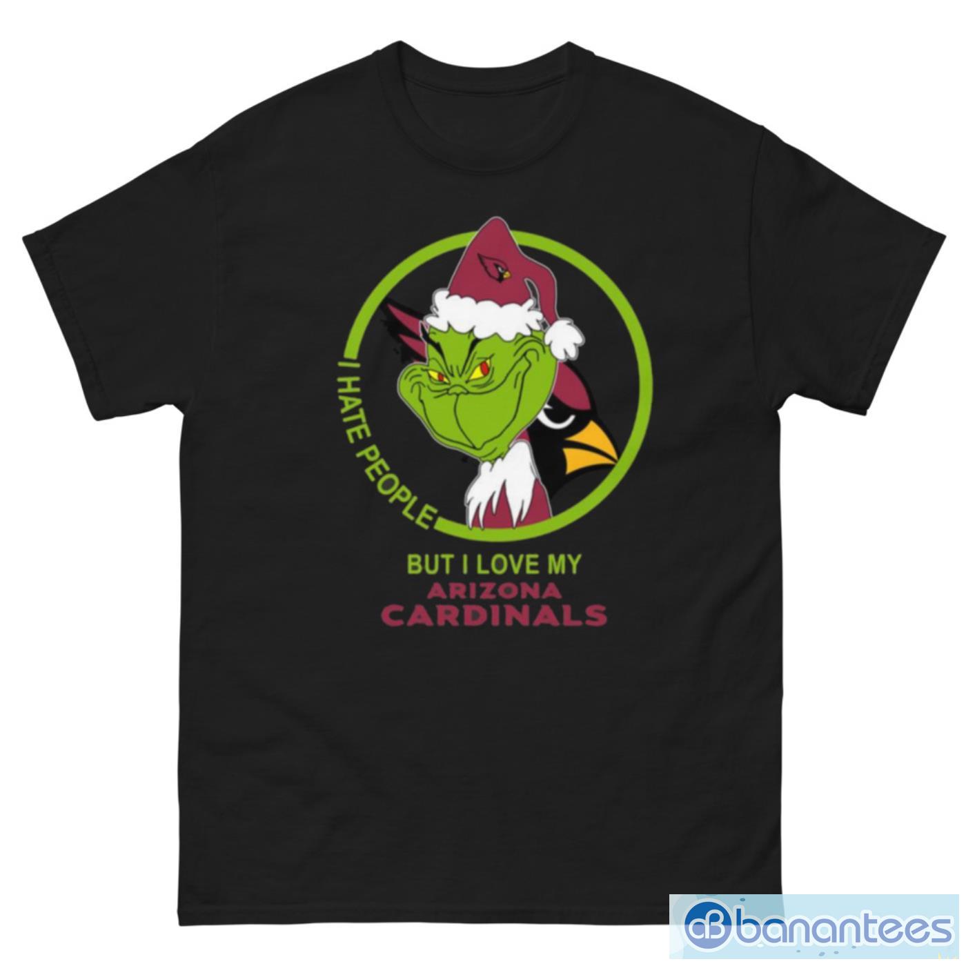 Arizona Cardinals NFL Christmas Grinch I Hate People But I Love My Favorite Football Team T Shirt - G500 Men’s Classic Tee