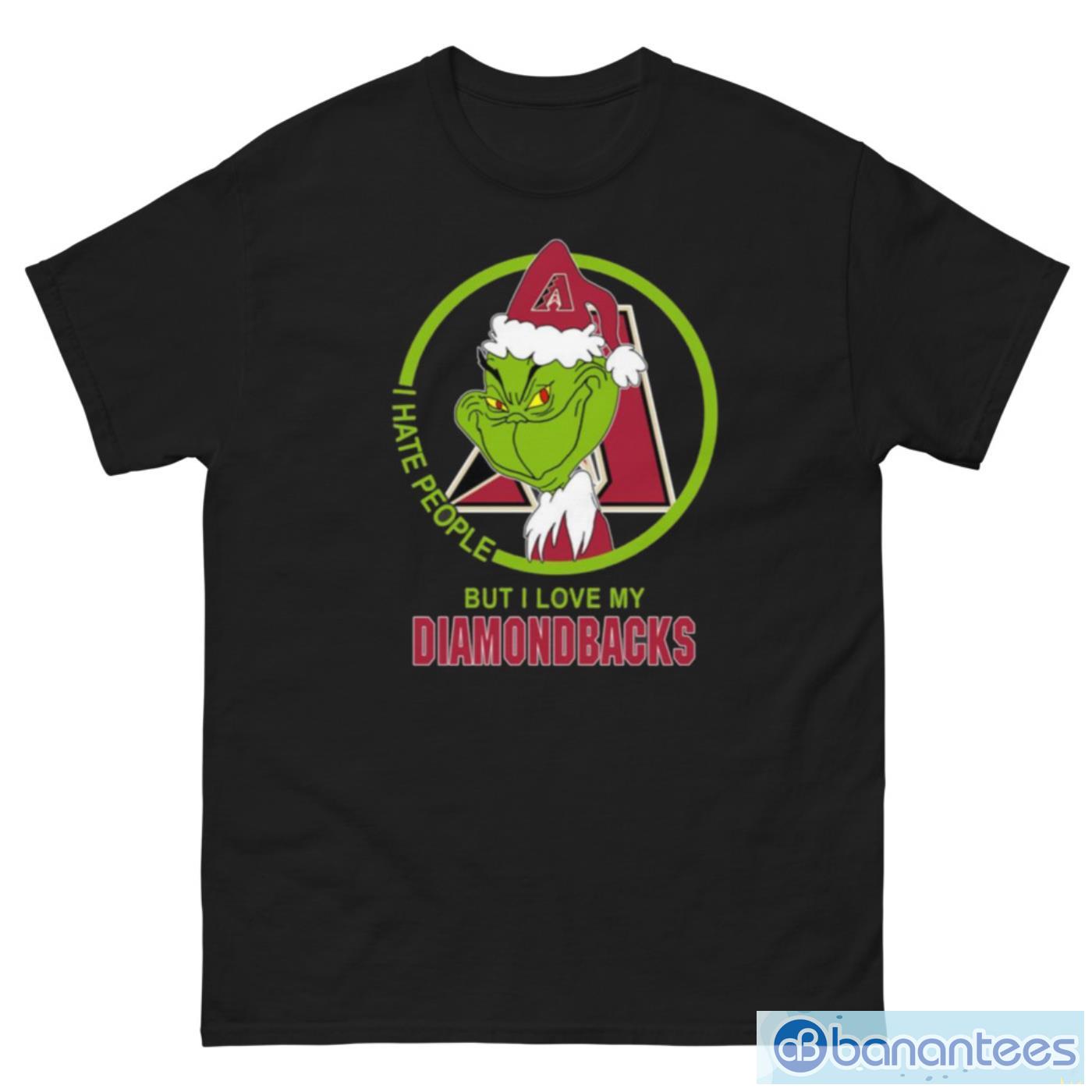 Arizona Diamondbacks MLB Christmas Grinch I Hate People But I Love My Favorite Baseball Team T Shirt - G500 Men’s Classic Tee