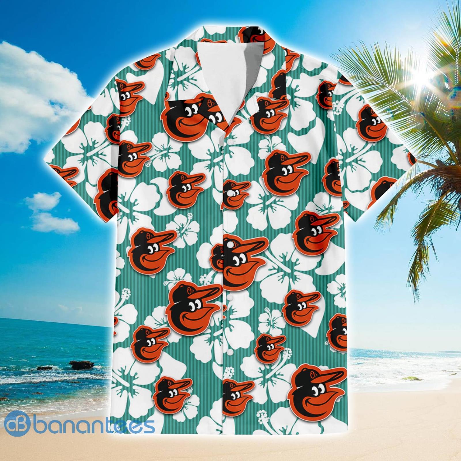 Baltimore Orioles Team Hibiscus Pattern Aloha Hawaiian Shirt