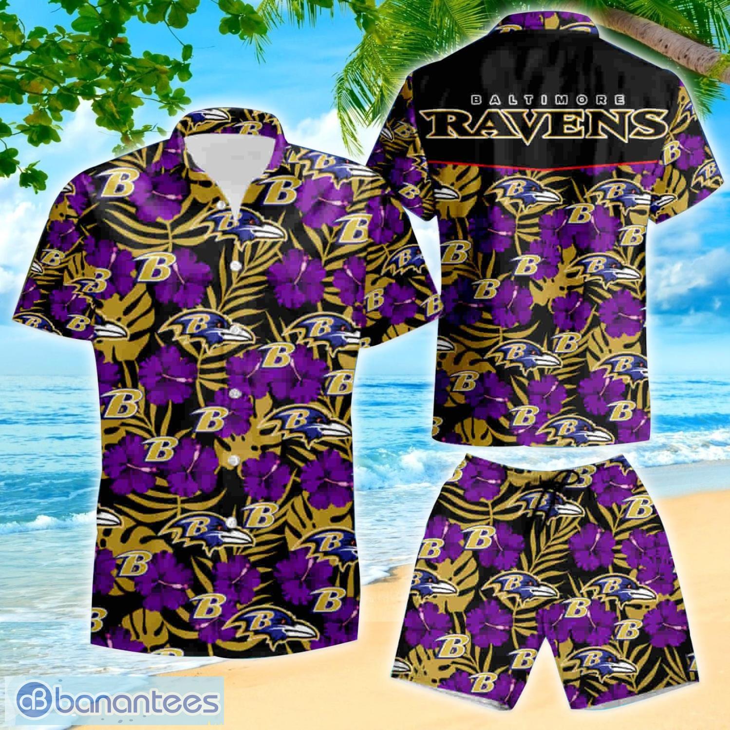 Baltimore Ravens NFL Customized Summer Hawaiian Shirt And Short