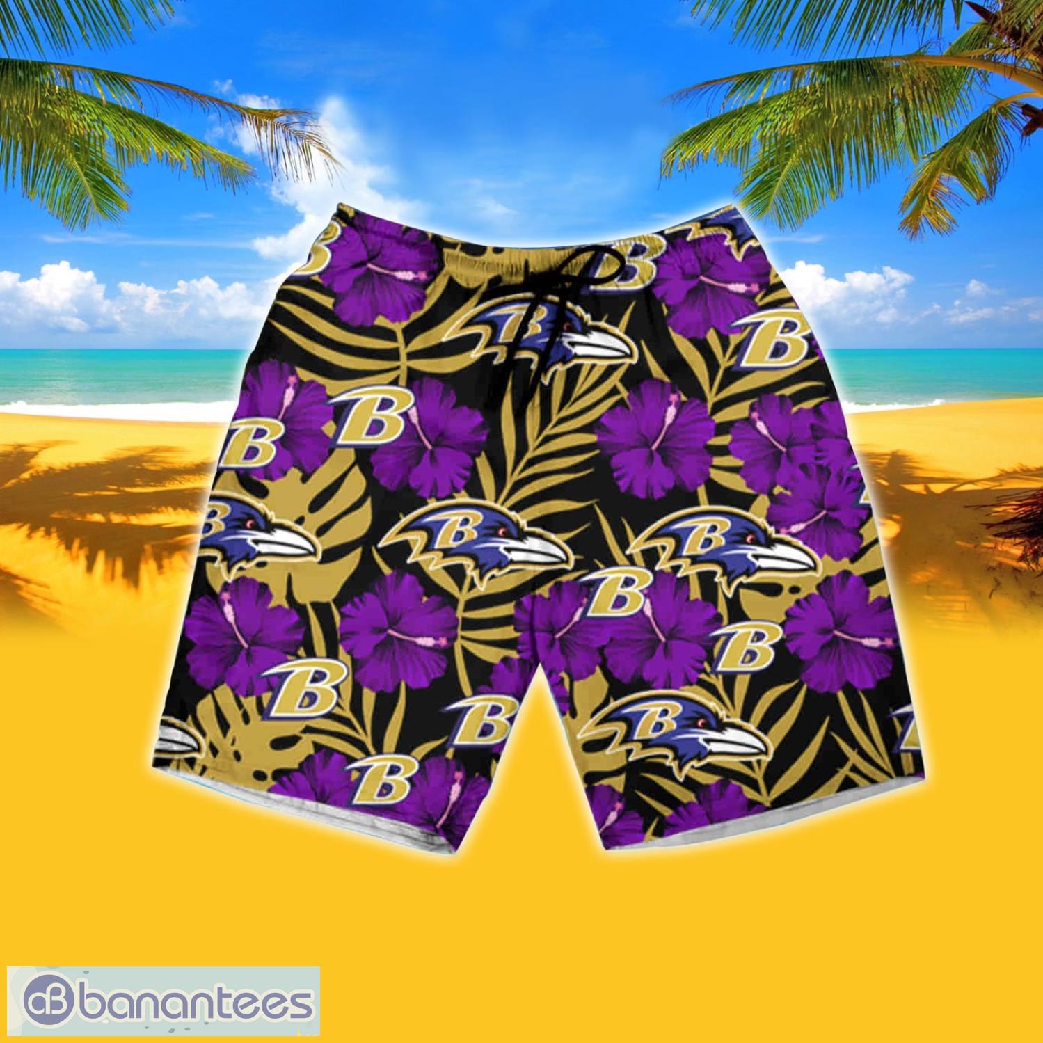 Baltimore Ravens Tommy Bahama Hawaiian Shirt And Short Set Gift