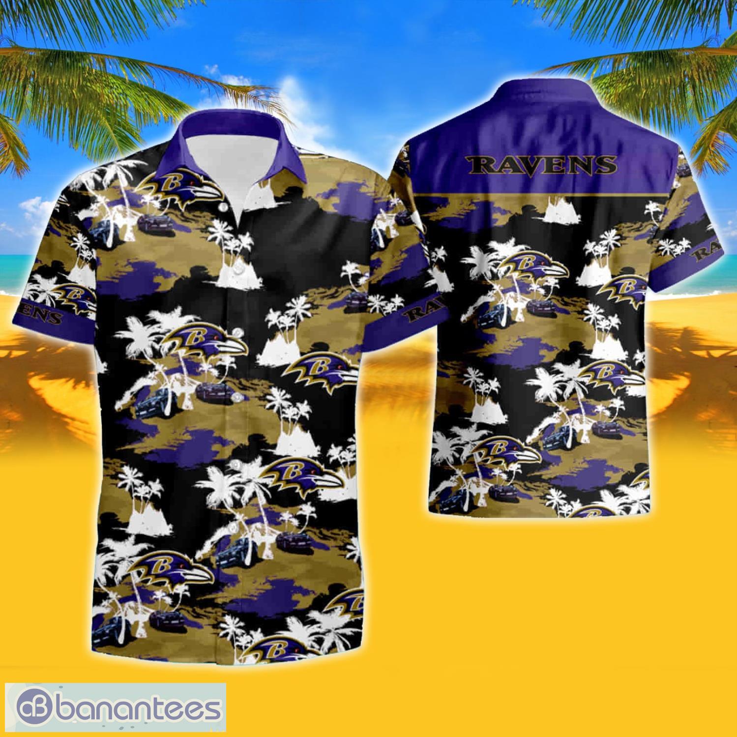 Baltimore Ravens Tommy Bahama Hawaiian Shirt And Shorts Happy