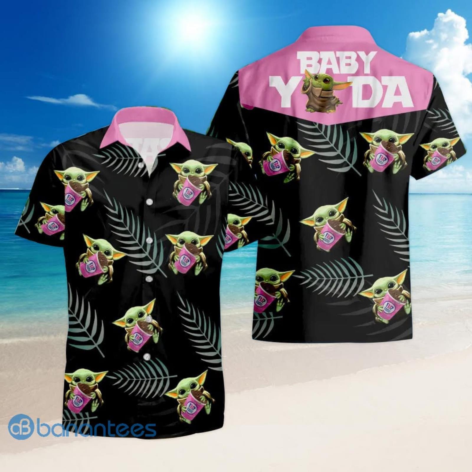 Baskin-Robbins Baby Yoda Hug Hawaiian Shirt And Short For Men And Women Product Photo 1