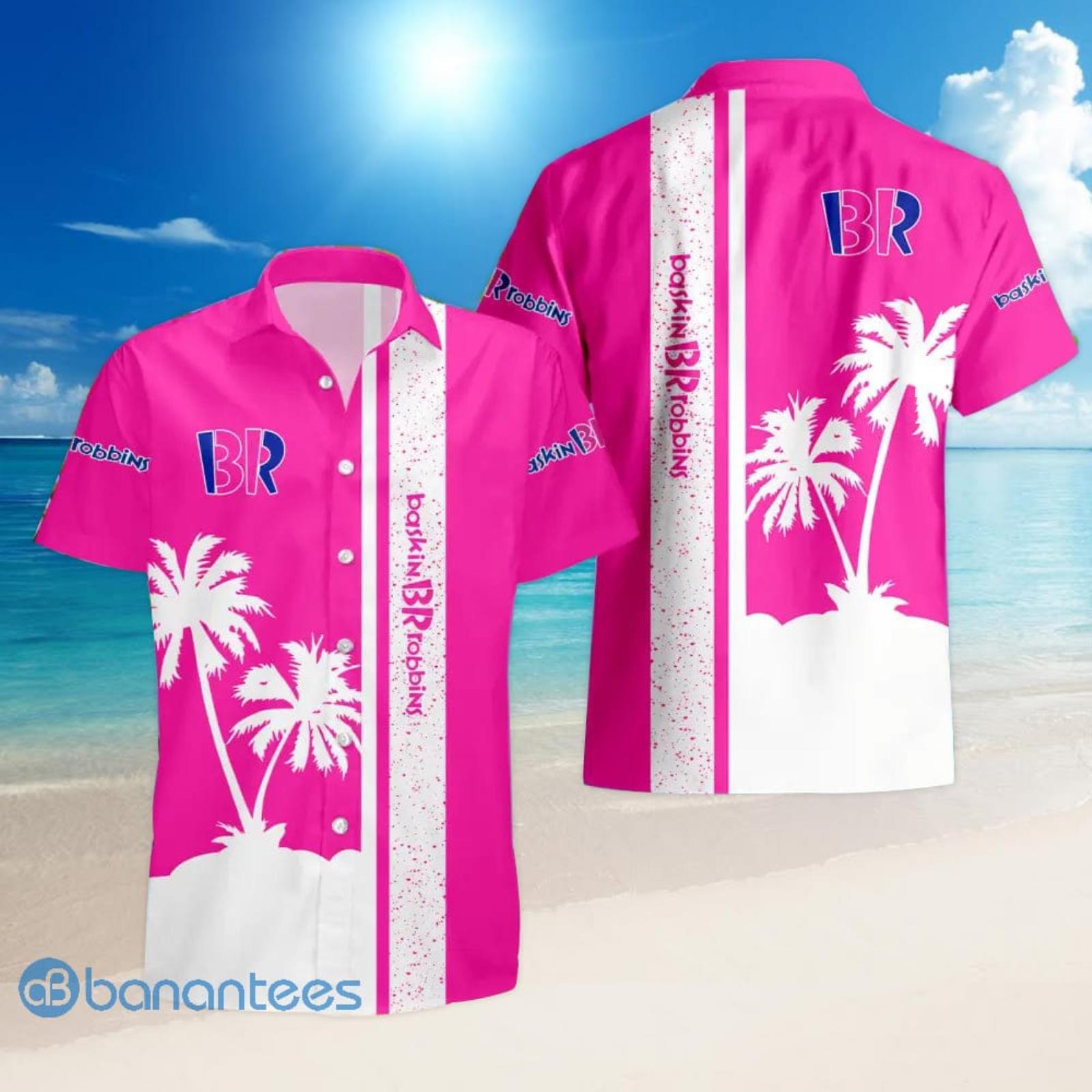 Baskin Robbins Tropical Palm Tree Aloha Hawaiian Shirt And Shorts Summer Vacation Gift Product Photo 1