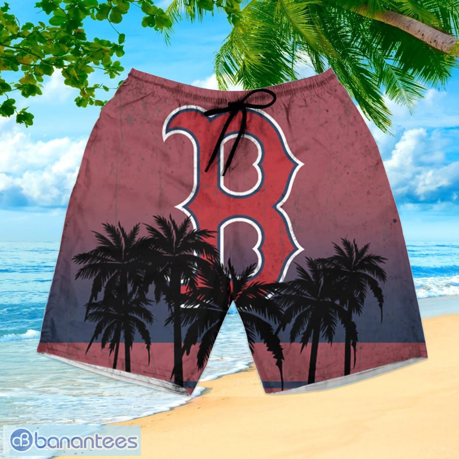 Mlb Boston Red Sox Short Sleeve Aloha Hawaiian Shirt And Shorts Beach Gift  - Banantees