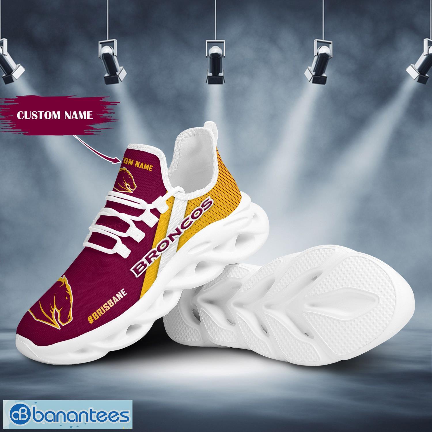 Custom Name Brisbane Broncos Sneakers Max Soul Shoes For Men And Women