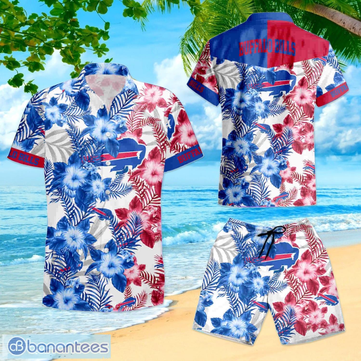 Buffalo Bills Graphic Flower Patterns Hawaiian Shirt And Shorts Happy  Summer Gift For Fans - Banantees