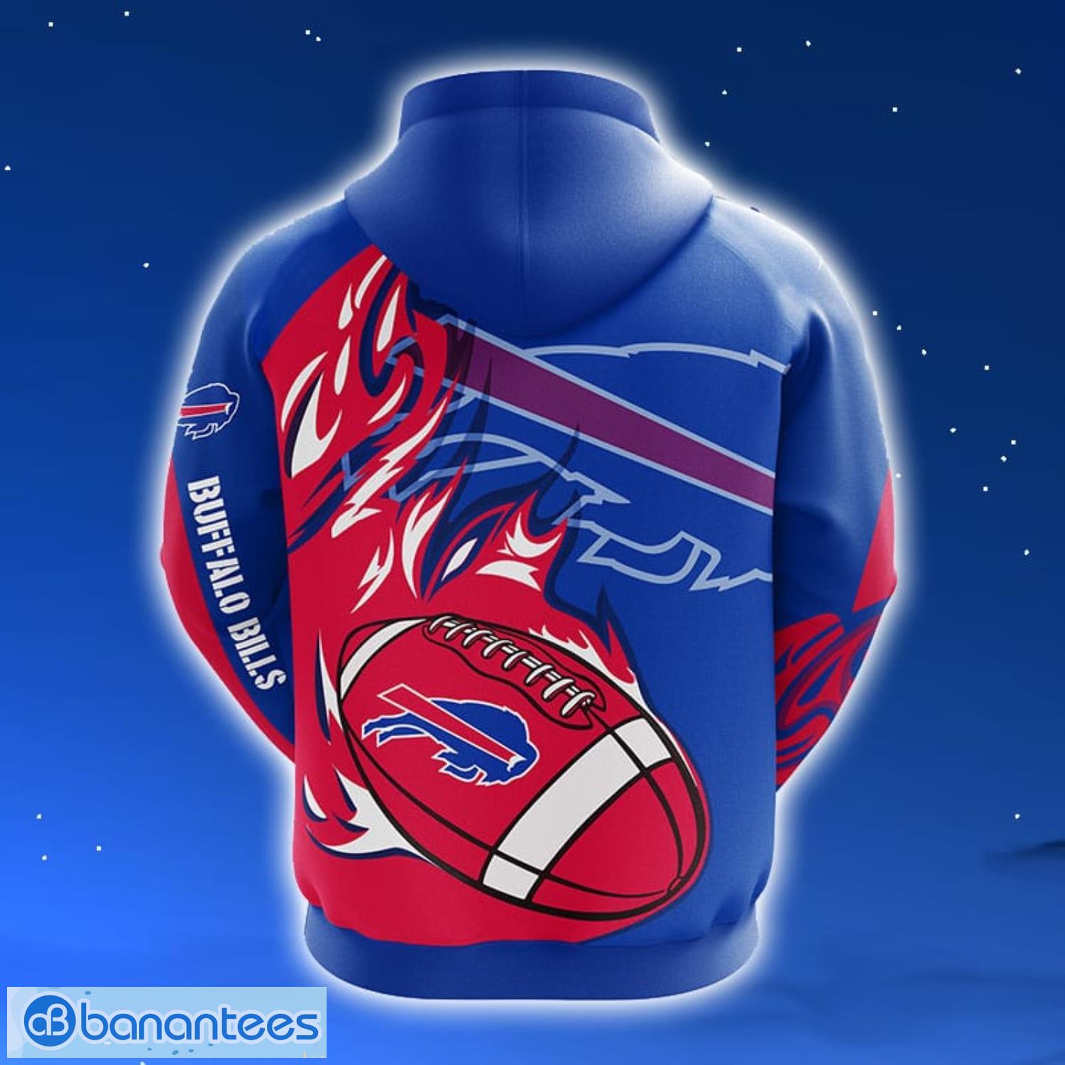 Buffalo Bills NFL Blue Red 3D Hoodie Zip Hoodie For Men And Women