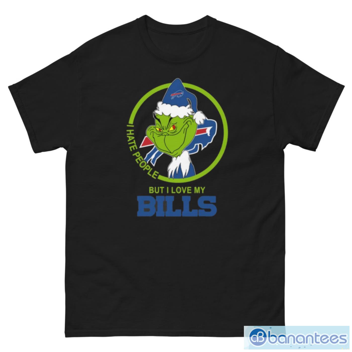 Buffalo Bills NFL Christmas Grinch I Hate People But I Love My Favorite Football Team T Shirt - G500 Men’s Classic Tee