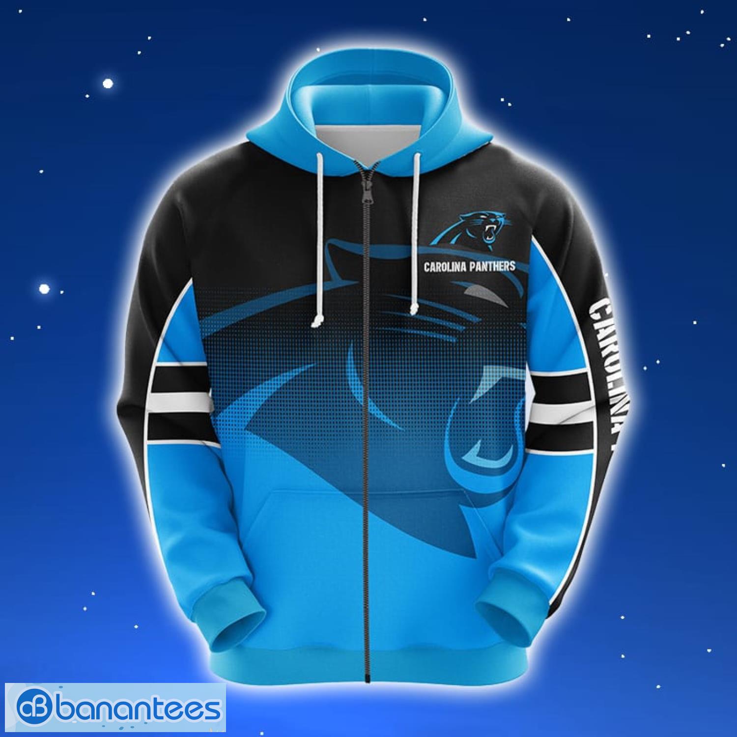 Carolina Panthers 3D Skull Zipper Hoodie in 2023