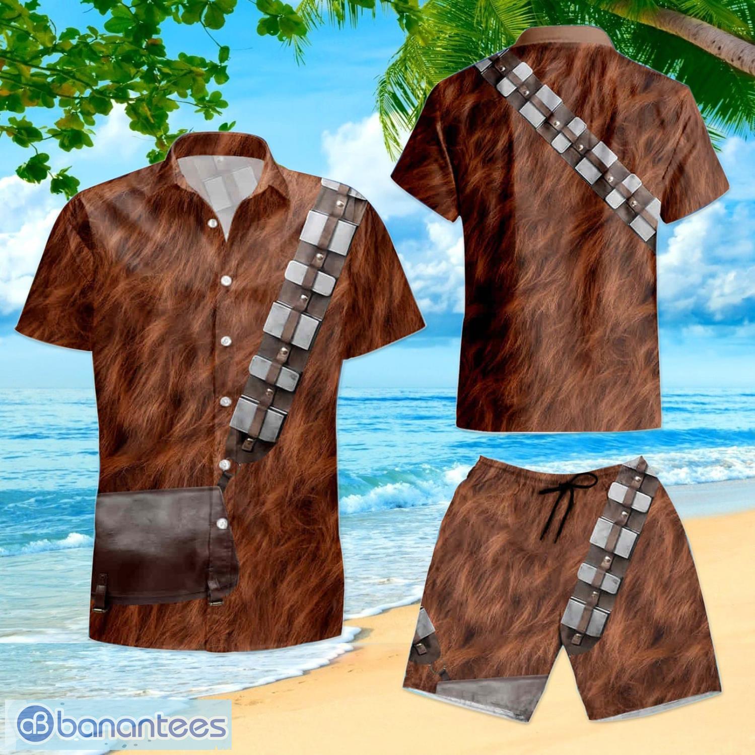 chewbacca uniform cosplay star wars hawaiian shirt and shorts happy summer gift for fans 1 image Chewbacca Uniform Cosplay Star Wars Hawaiian Shirt And Shorts Happy Summer Gift For Fans Product Photo 2