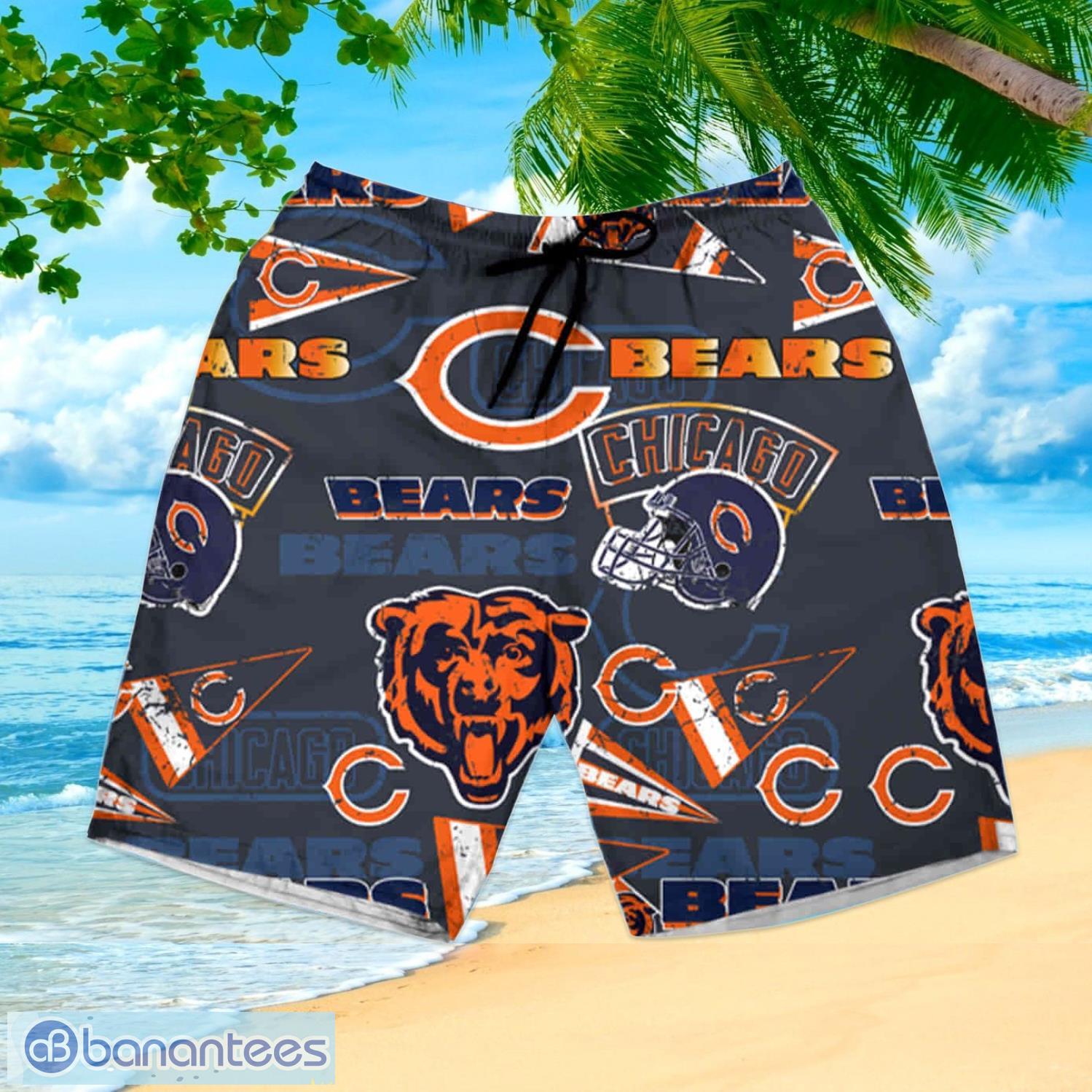 Chicago Bears Custom Name NFL Floral Hawaiian Shirt And Shorts Gift For Men  And Women Fans - Banantees