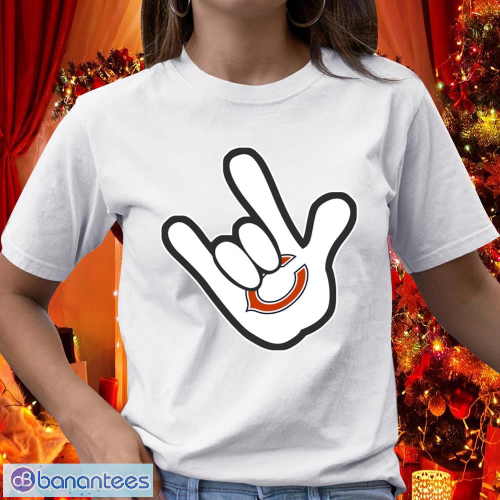 Chicago Bears NFL Football Mickey Peace Sign Sports T Shirt - Banantees