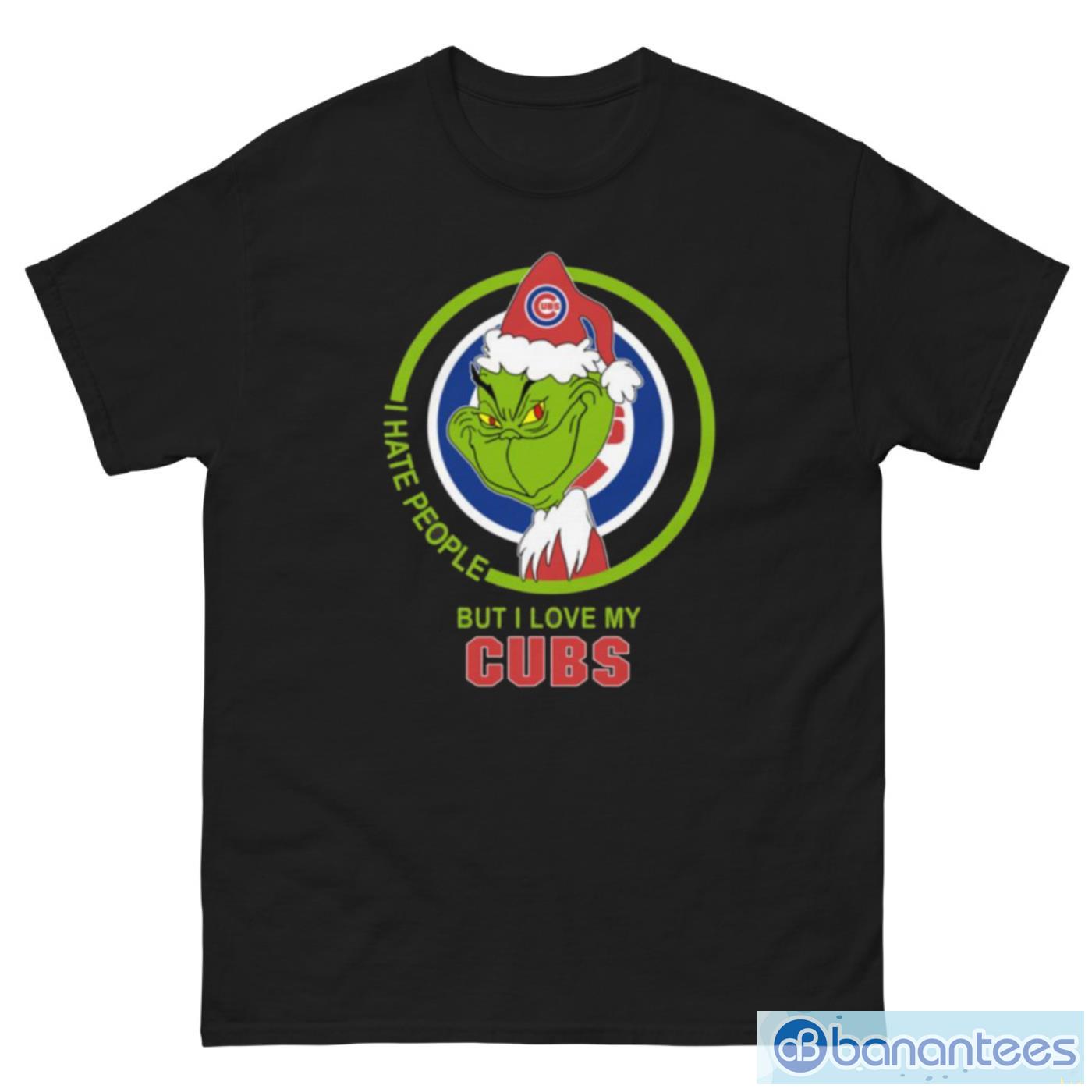 Chicago Cubs MLB Christmas Grinch I Hate People But I Love My Favorite Baseball Team T Shirt - G500 Men’s Classic Tee