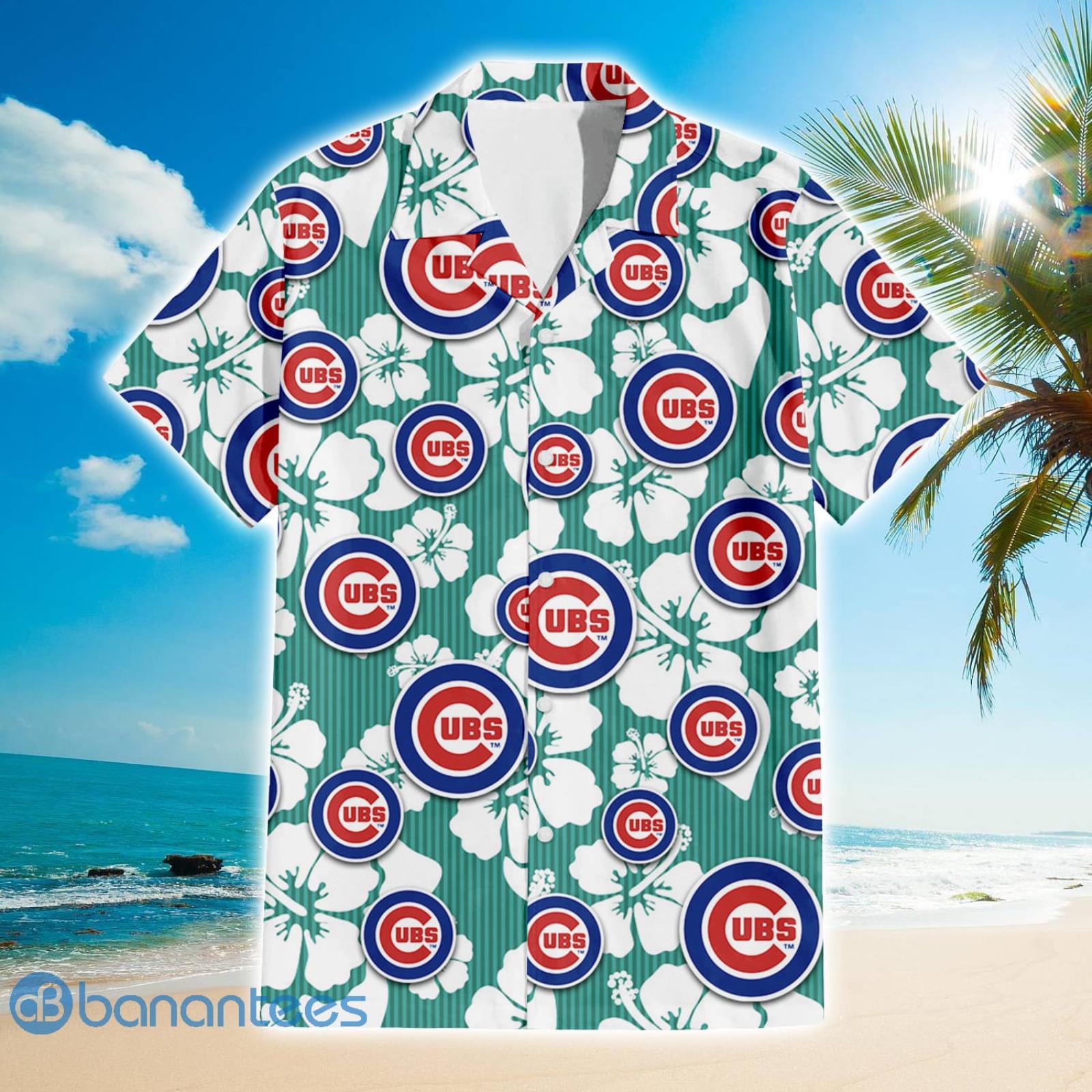 Chicago Cubs Hawaiian Beach Pattern 3D Shirt, Summer Vacation Gift