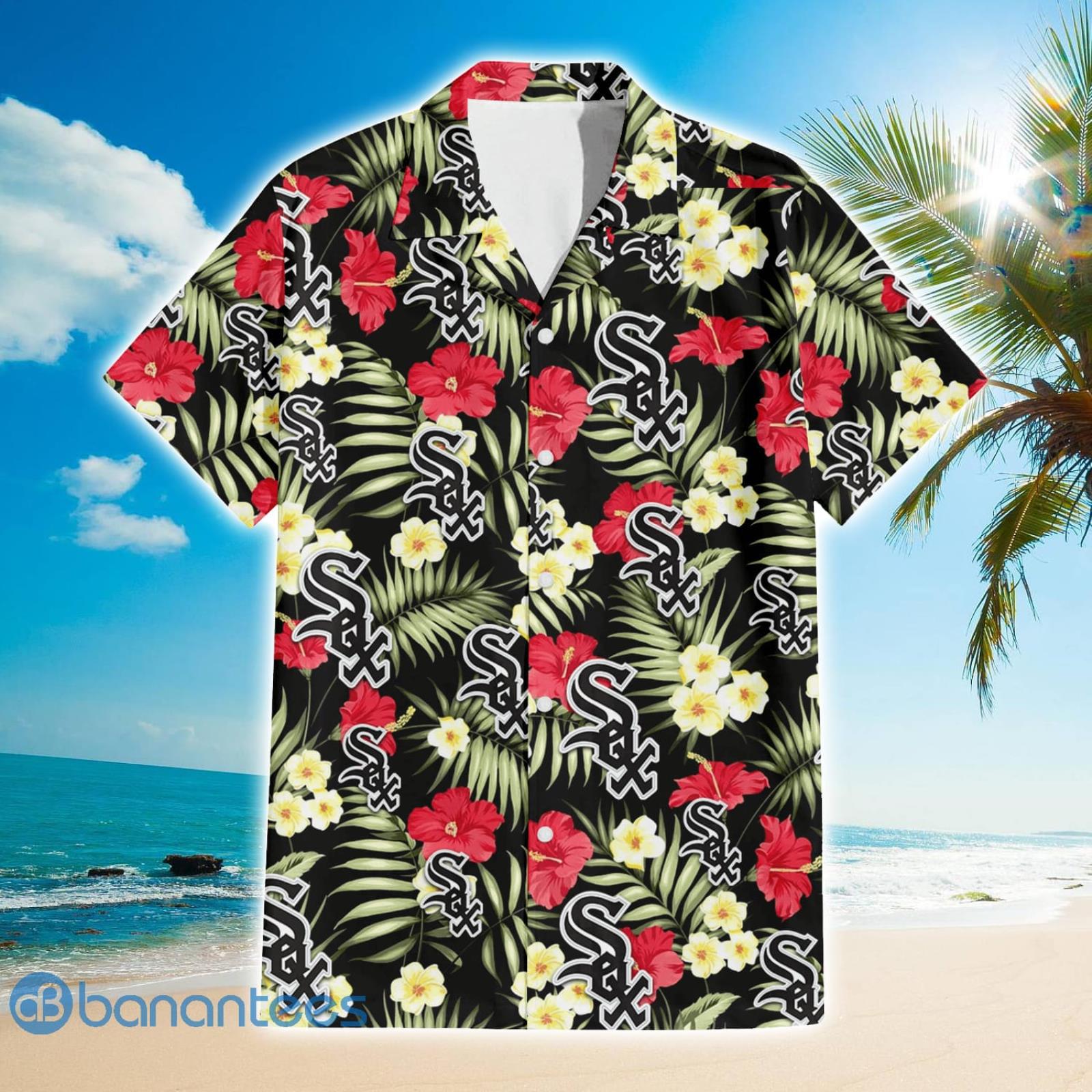 Chicago White Sox White Porcelain Flower Pink Hibiscus All Over Printed 3D  Hawaiian Shirt - Freedomdesign