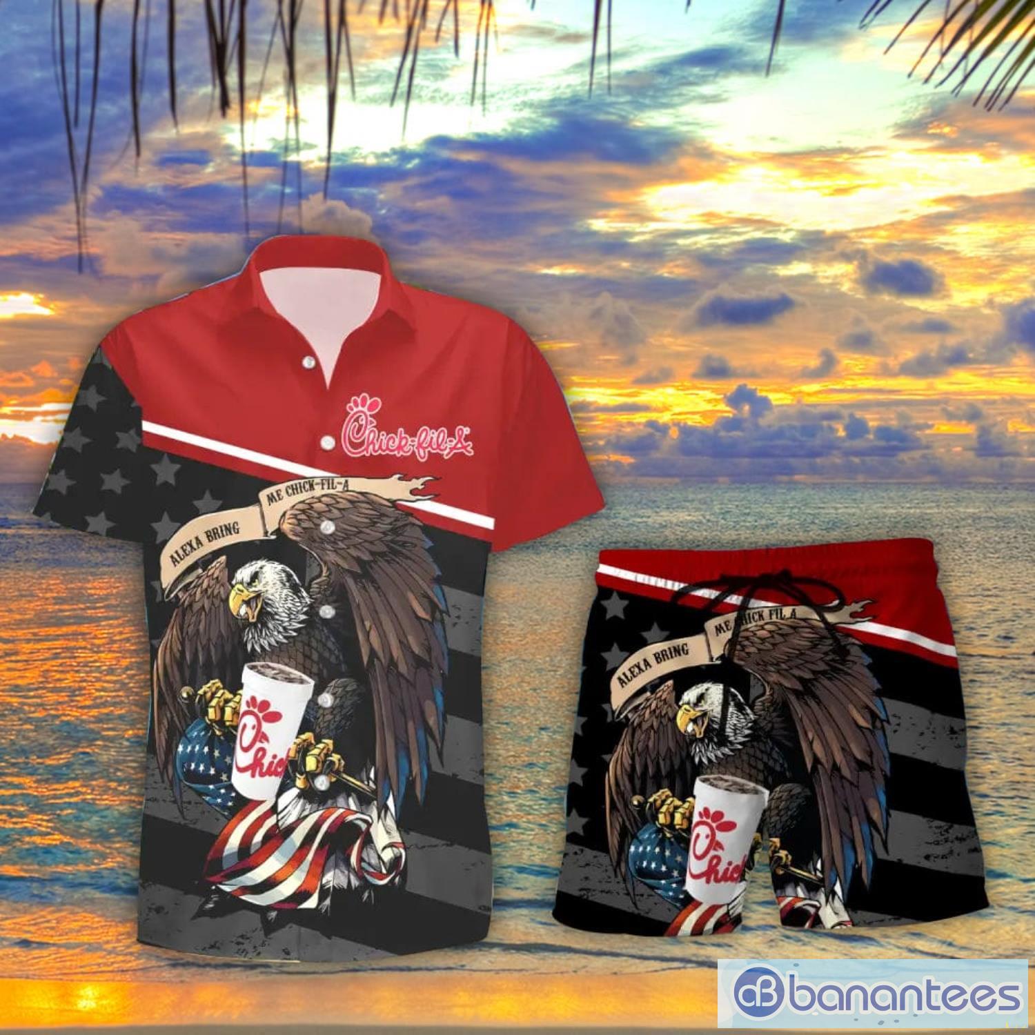 4th Of July Eagles Funny Hawaiian Shirt - Banantees