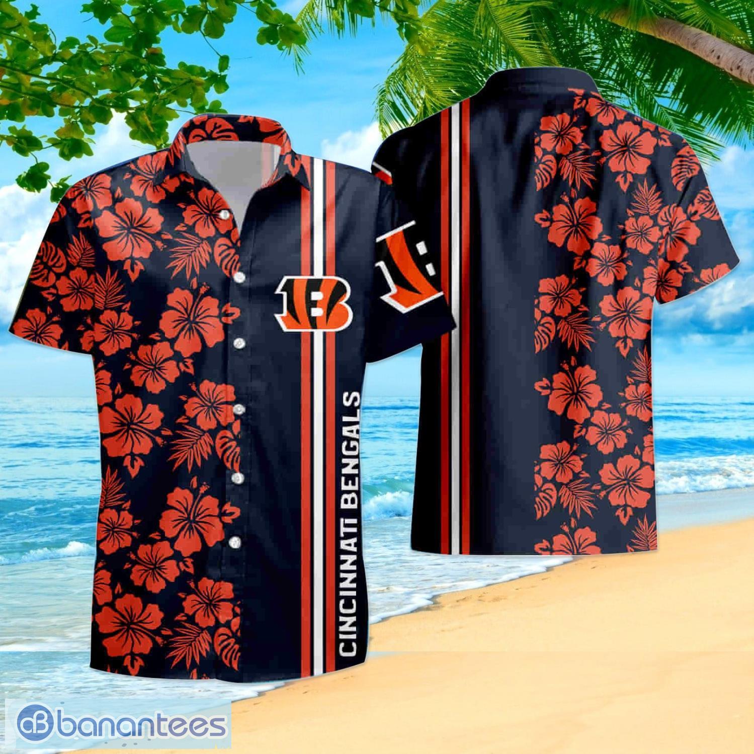 Cincinnati Bengals Football Hawaiian Outfits Button Down Tops Beach Shorts