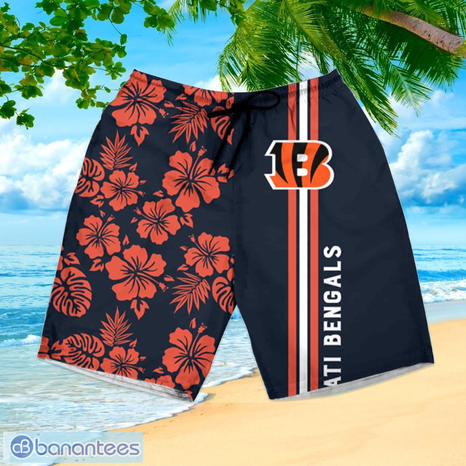 Cincinnati Bengals Mens Aloha Shirts Summer Hawaii Shirt Short