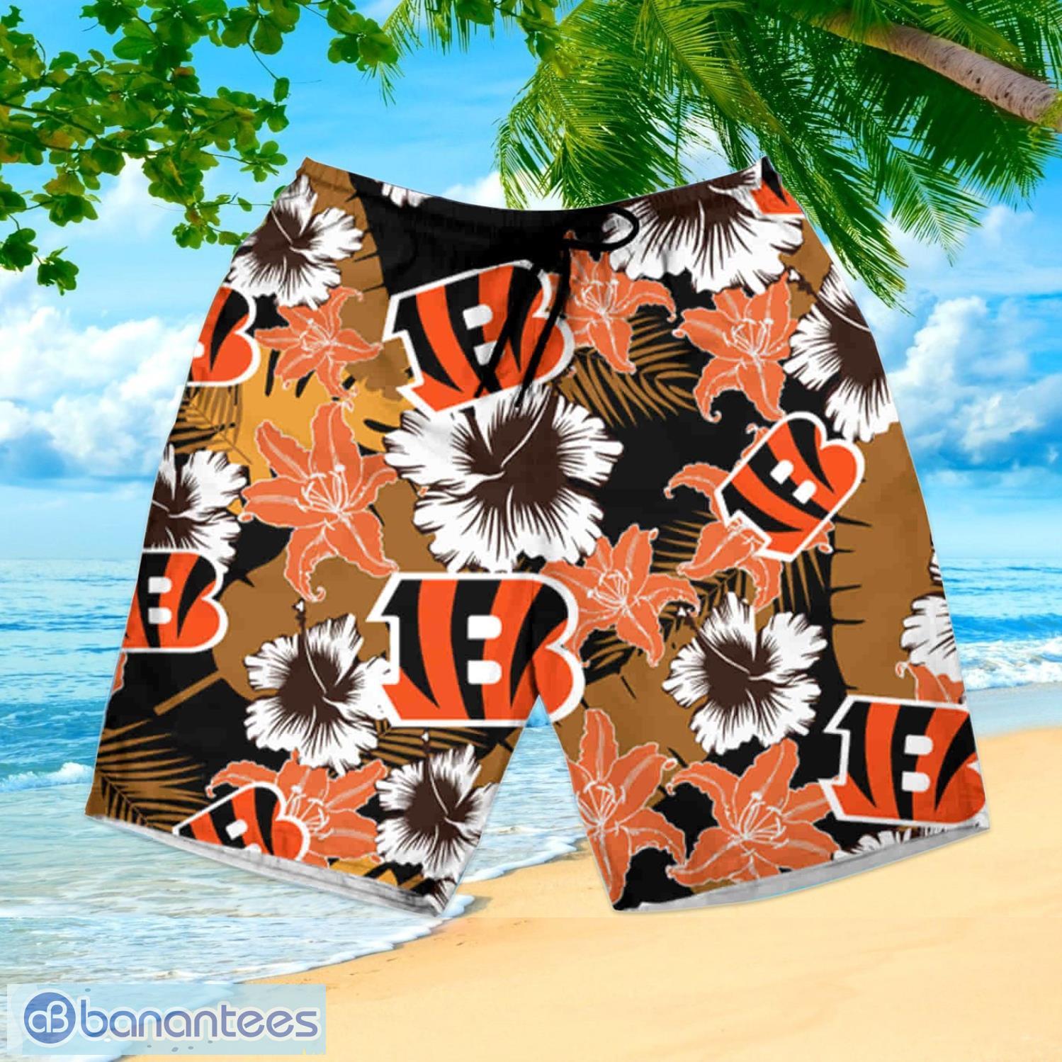 Cincinnati Bengals Logo White Hawaiian Shirt Full Over Print - Banantees