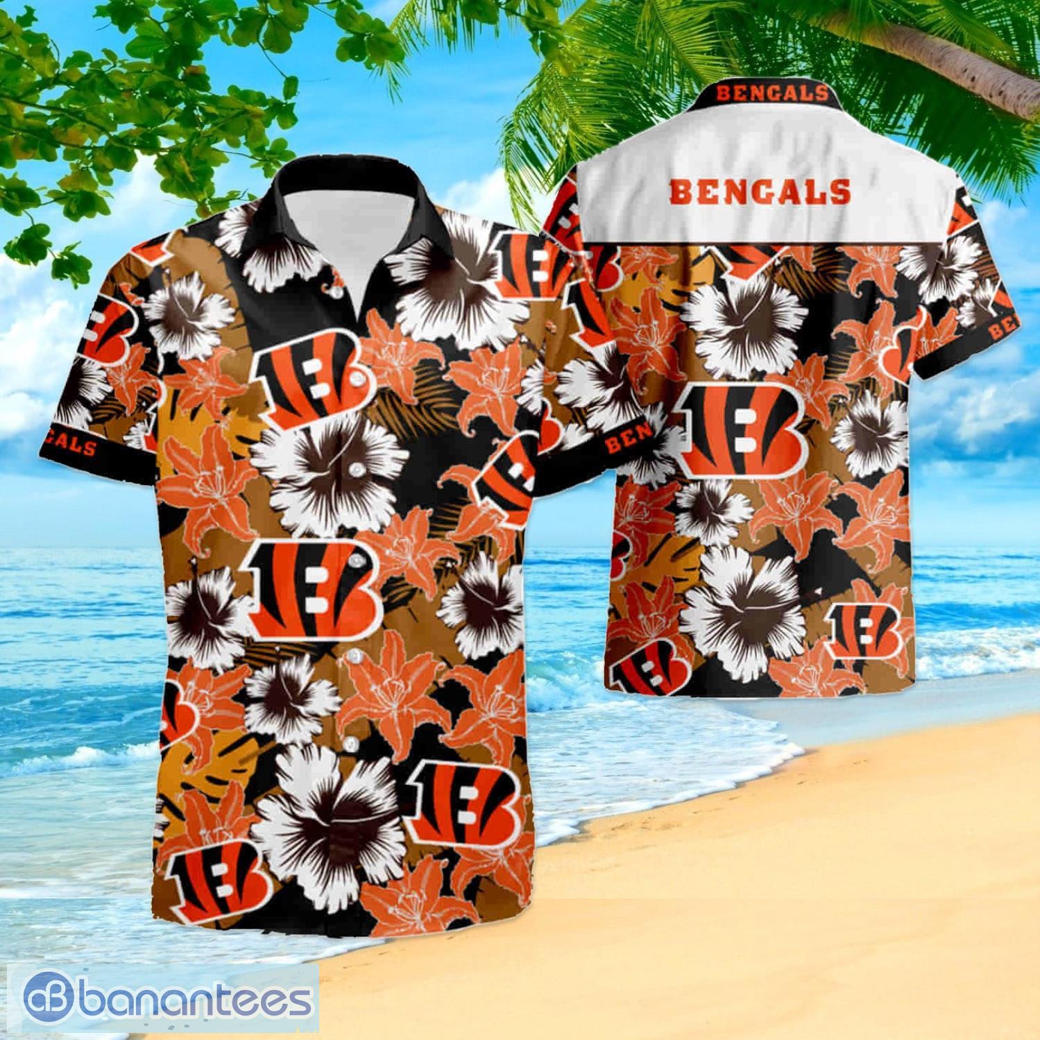 Bengals Hawaiian Shirt Cincinnati Bengals Tropical Flower Short