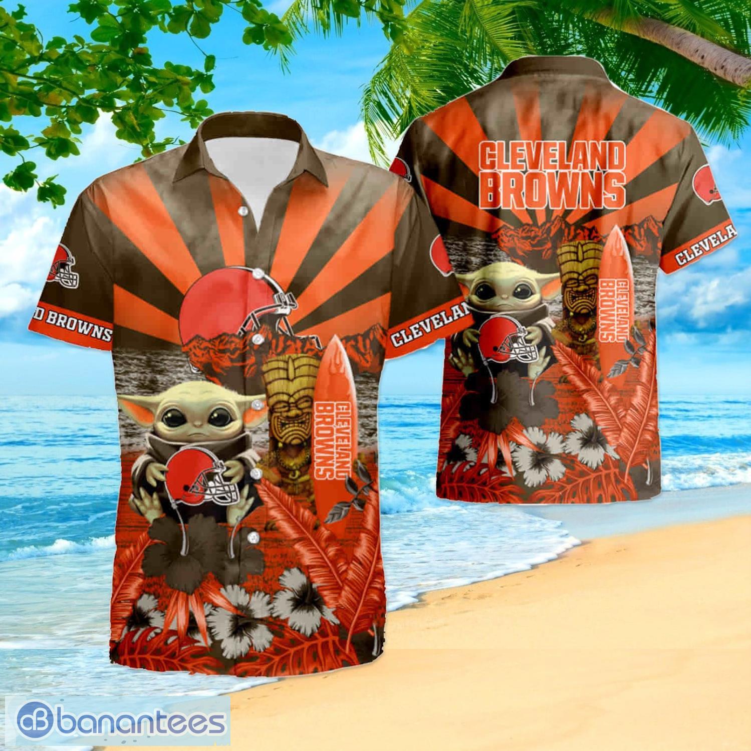 Cleveland Browns Baby Yoda Hawaiian Shirt And Shorts Happy Summer Gift For  Fans - Banantees