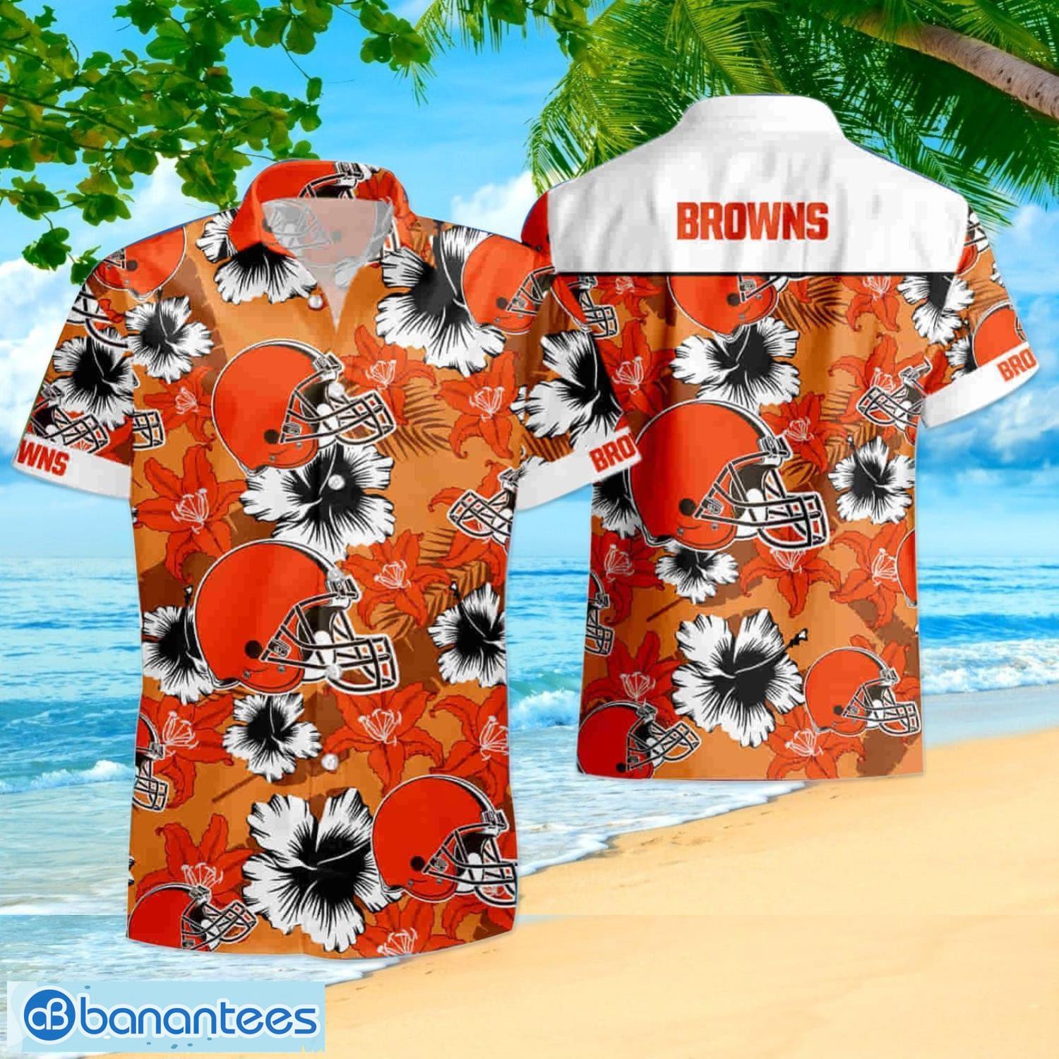 Cleveland Browns NFL NFL Football Custom Name Button Up Hawaiian Shirt - T- shirts Low Price